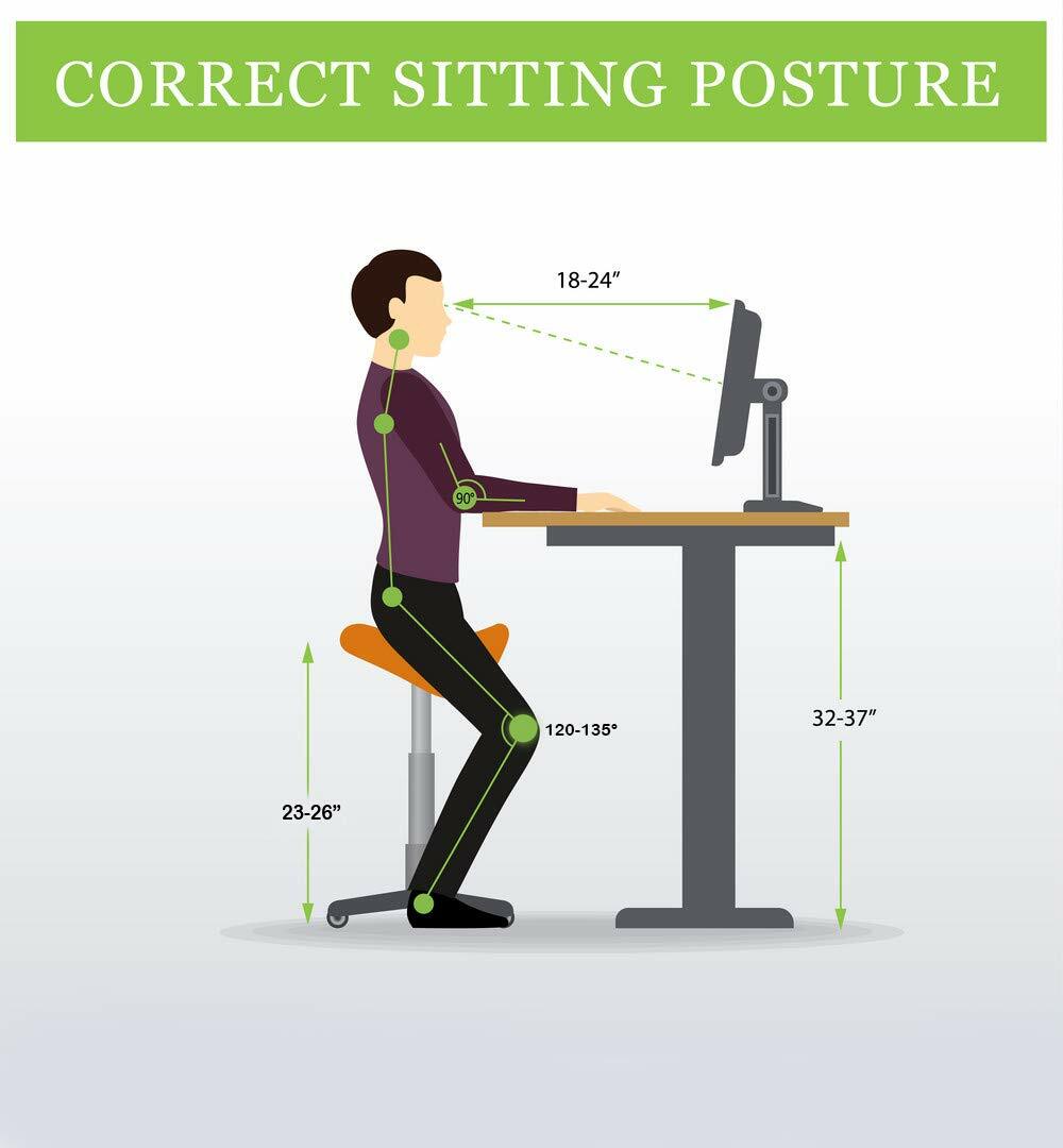 Adjustable Back Less Ergonomic Rolling Saddle Stool Chair with Tilting Seat