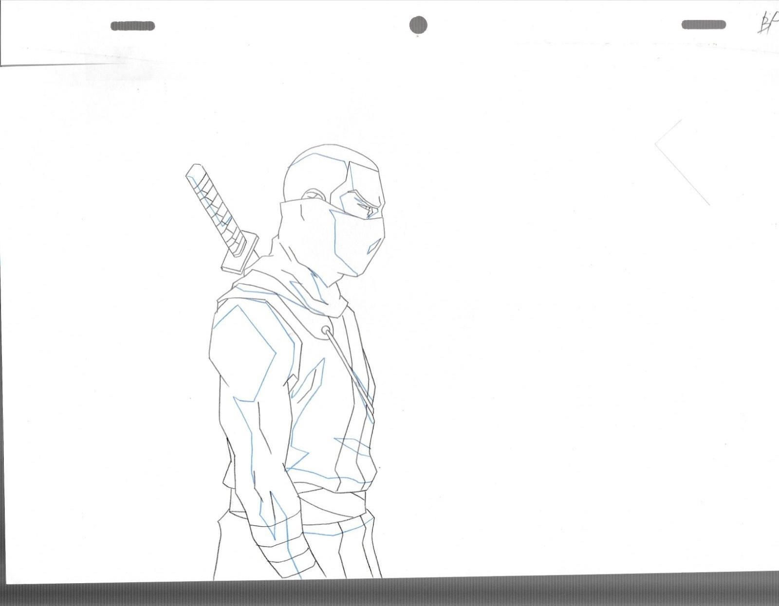 2009 GI JOE RESOLUTE Cartoon Animation Prod Drawing 11.5x8.25" Storm Shadow B-9