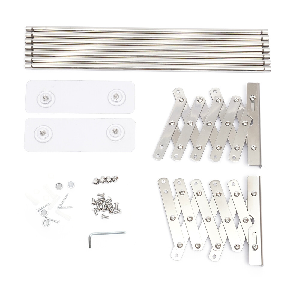 Laundry Hanger Wall-Mounted Expandable Folding Clothes Drying Towel Rack 42~80cm