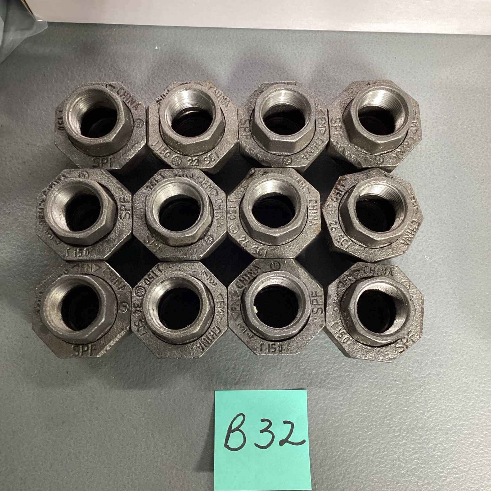 3/4” Union - Black Iron FM China J150 (lot of 12)