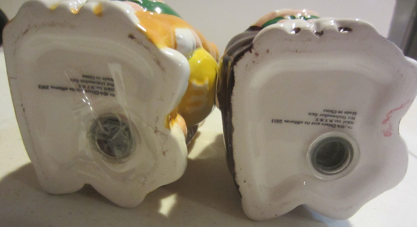 m & m's Ceramic Salt & Pepper Shakers by Benjamin Medwin 2003