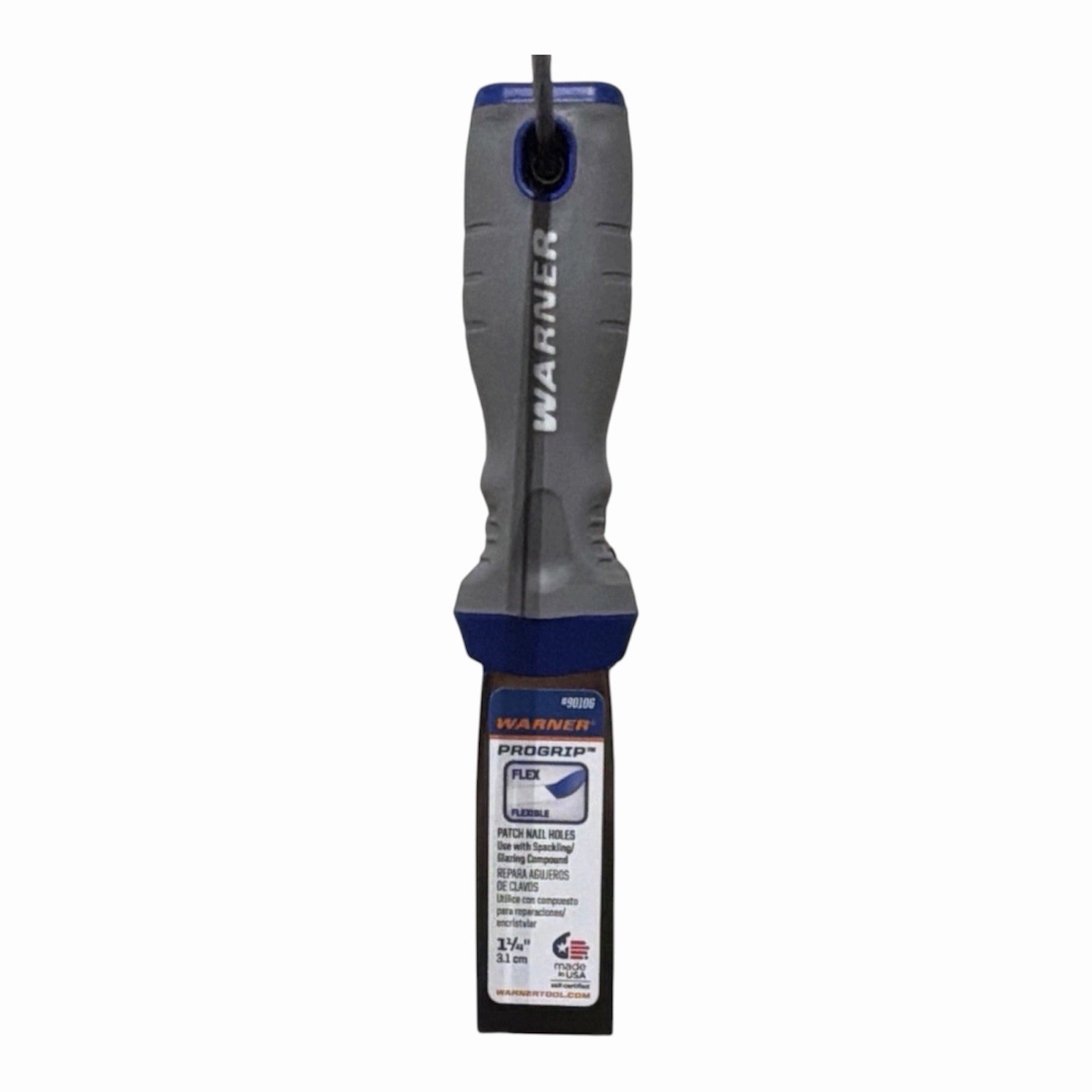Warner ProGrip Flex 1-1/4in Steel Blade Putty Knife Gray/Blue Model 90106