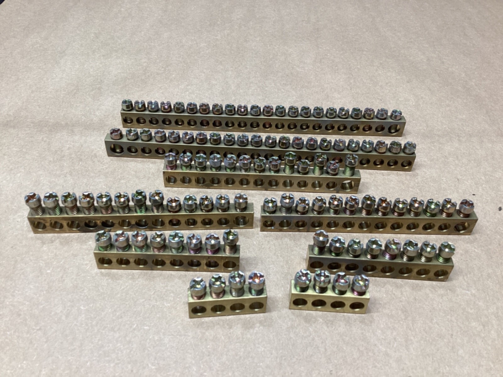 Copper Grounding Bar Tin Plated LOT OF 9 (Different sizes) #122L63