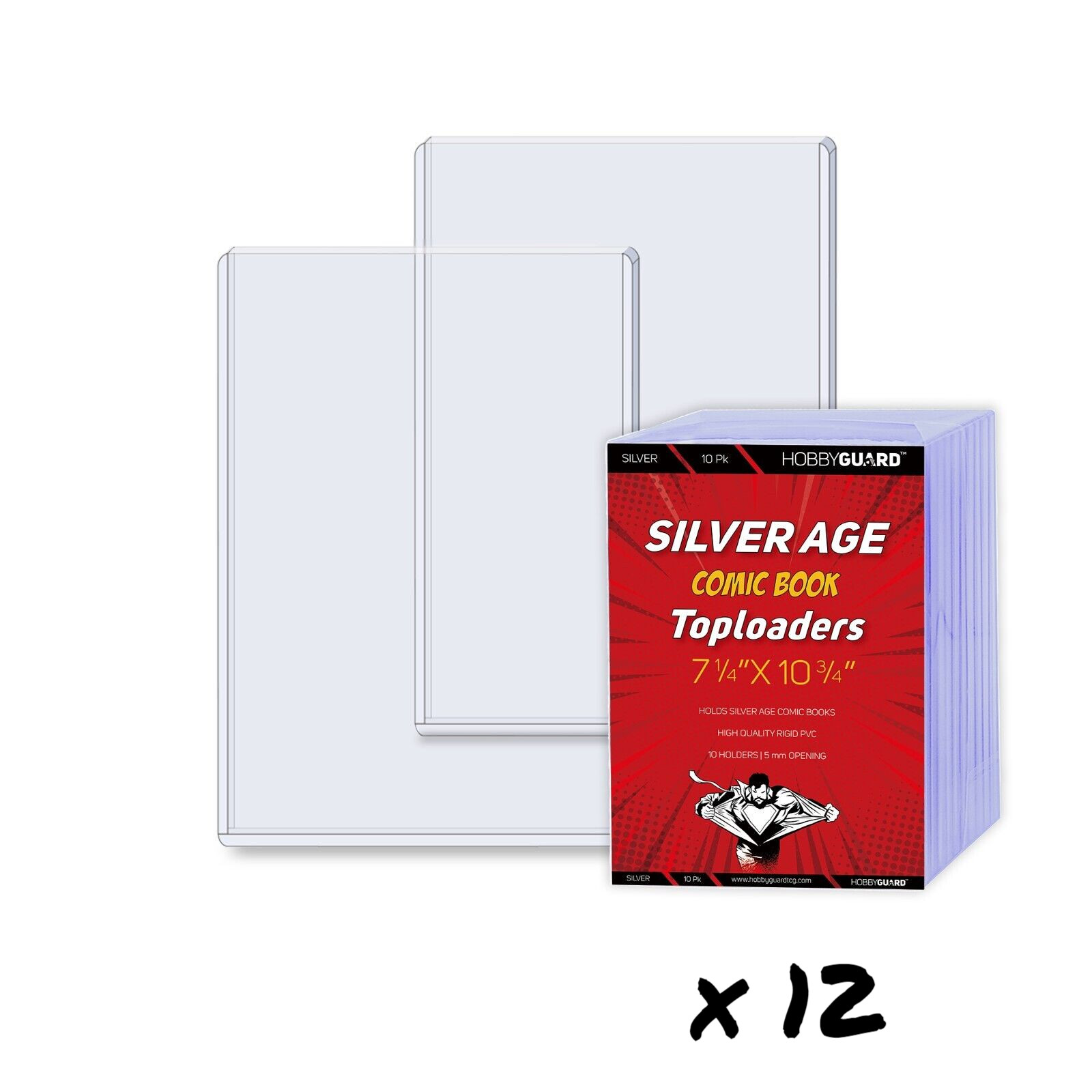 120 SILVER AGE Comic Book Topload Holders - Rigid Top loaders NEW Hobby Guard