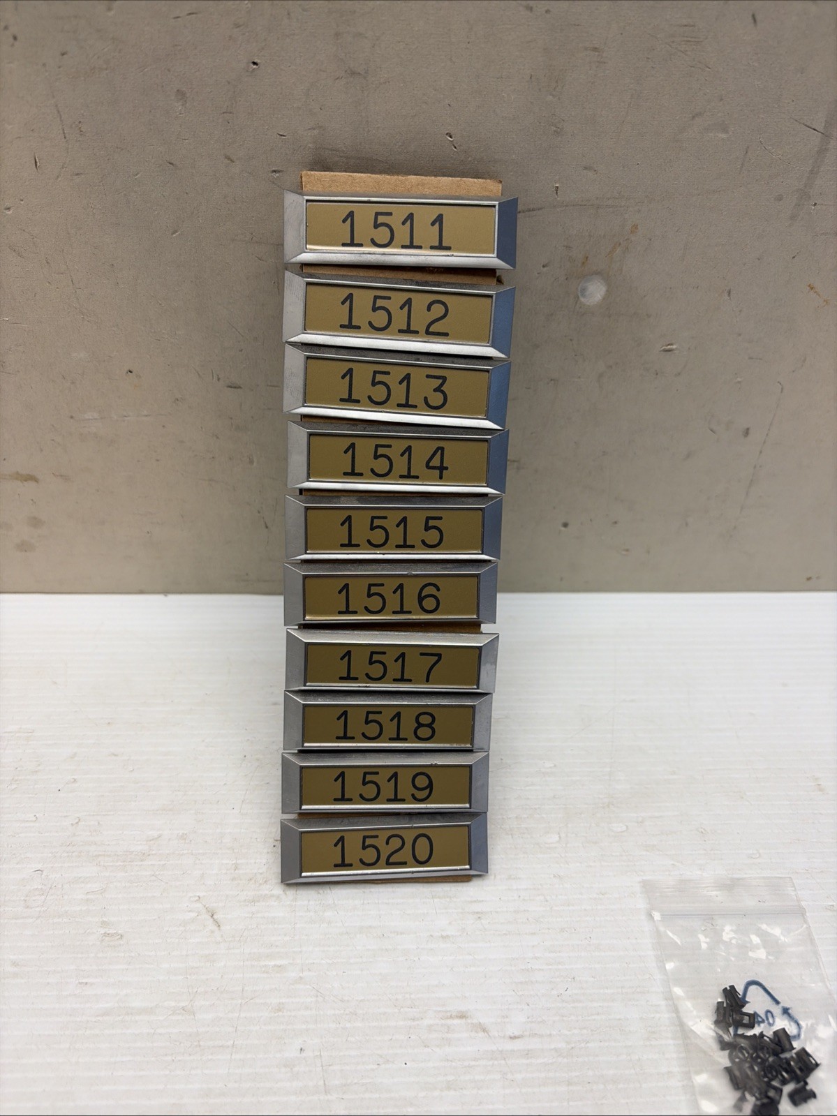 LOT of 10 Diebold Plastic Safe Deposit Box Lock Bank Door Labels Number Panel
