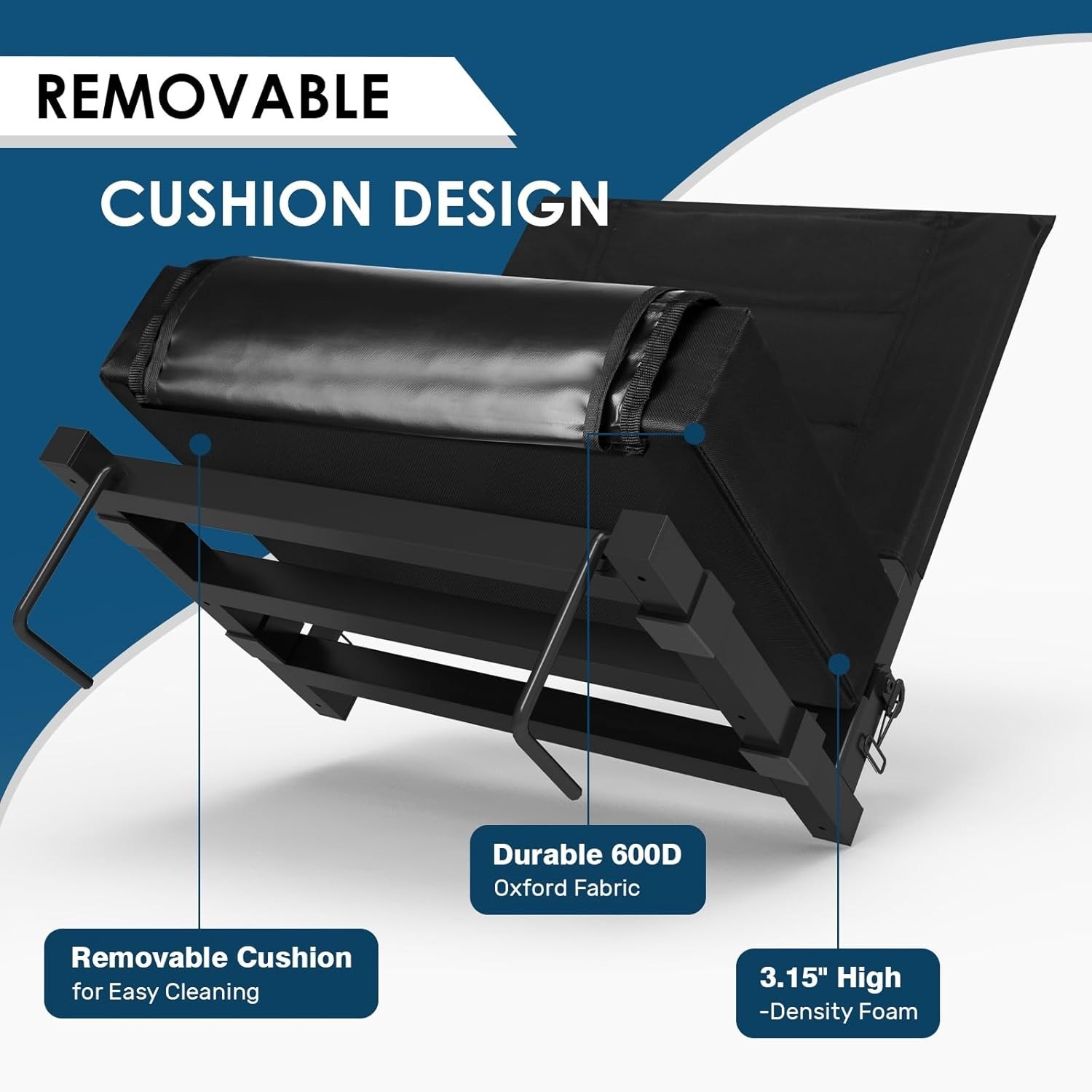 Stadium Seats with Back Support, Portable Bleacher Seat with Extra Thick Cush...