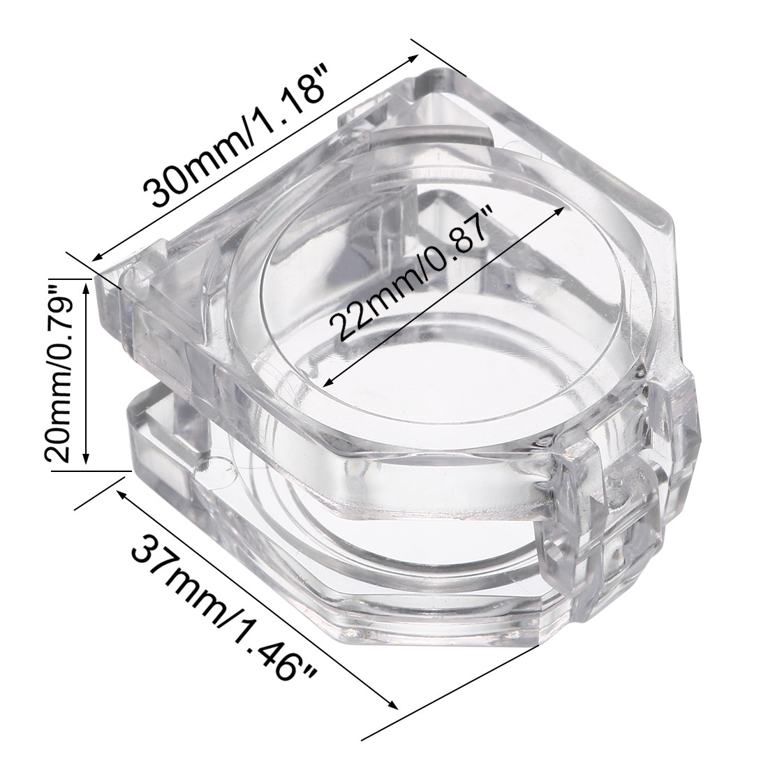 2pcs Transparent Plastic Switch Case Protector for 22mm Dia Push Button Switch