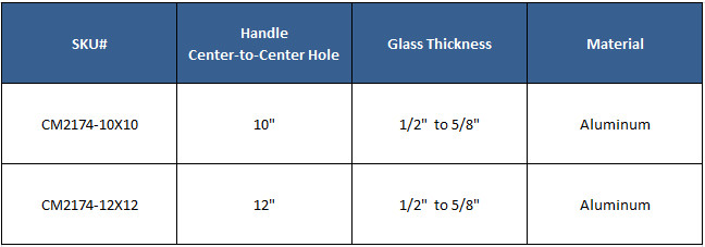 CEL 10" Solid Aluminum Straight Back to Back Pull Handles for Entry Door