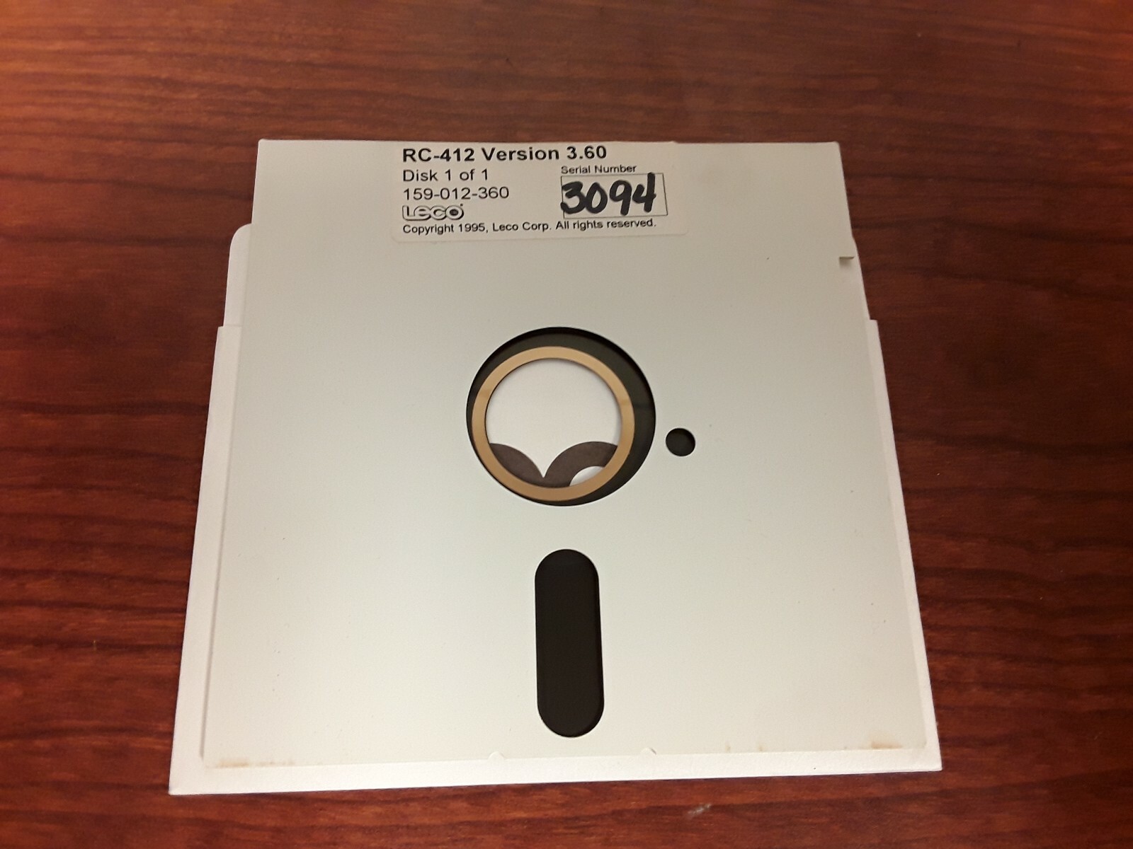 LECO RC-412 Version 3.60, 159-012-360 SN: 3094