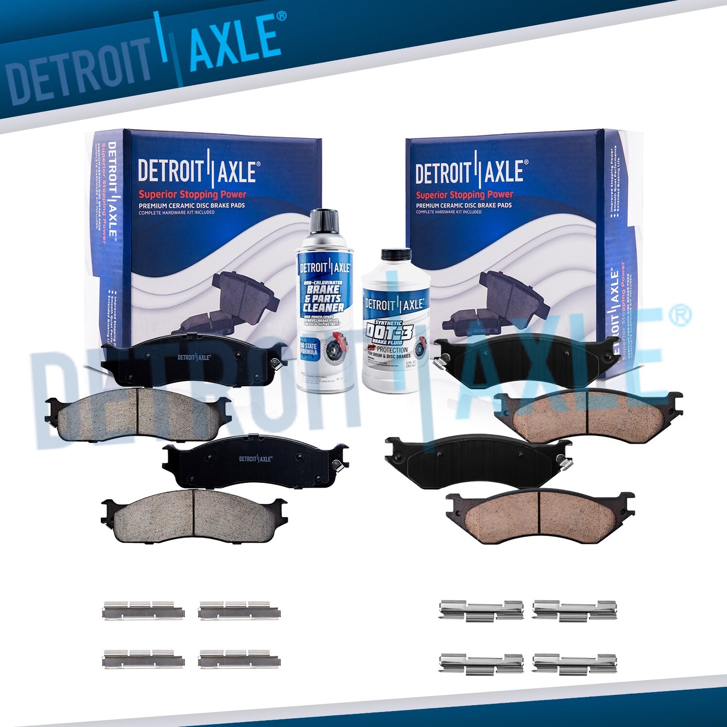 Front Rear Ceramic Brake Pads Set for 2006 - 2008 Dodge Ram 2500 3500 1500 4000