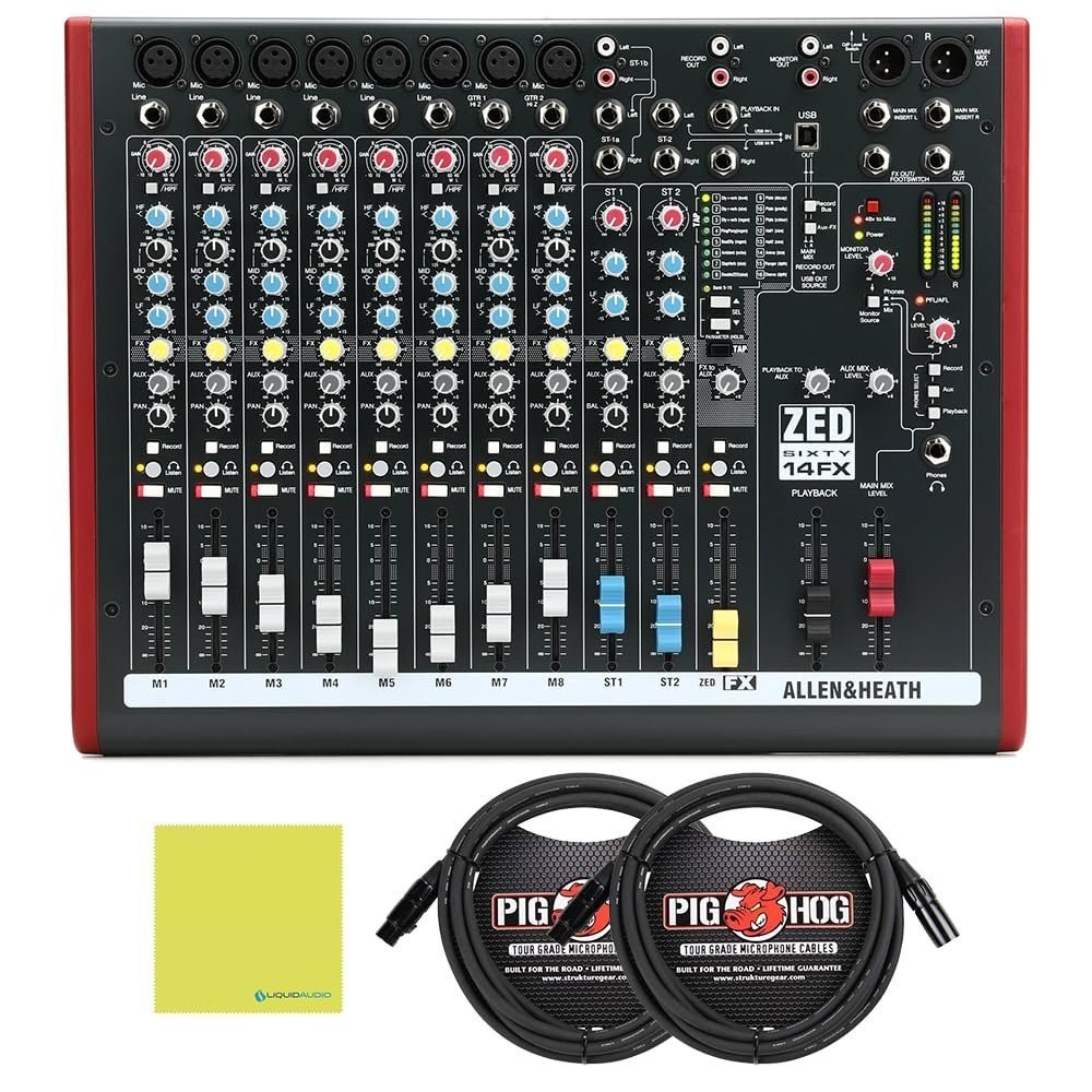Allen & Heath ZED60-14FX Multipurpose Mixer for Live Sound and Recording...