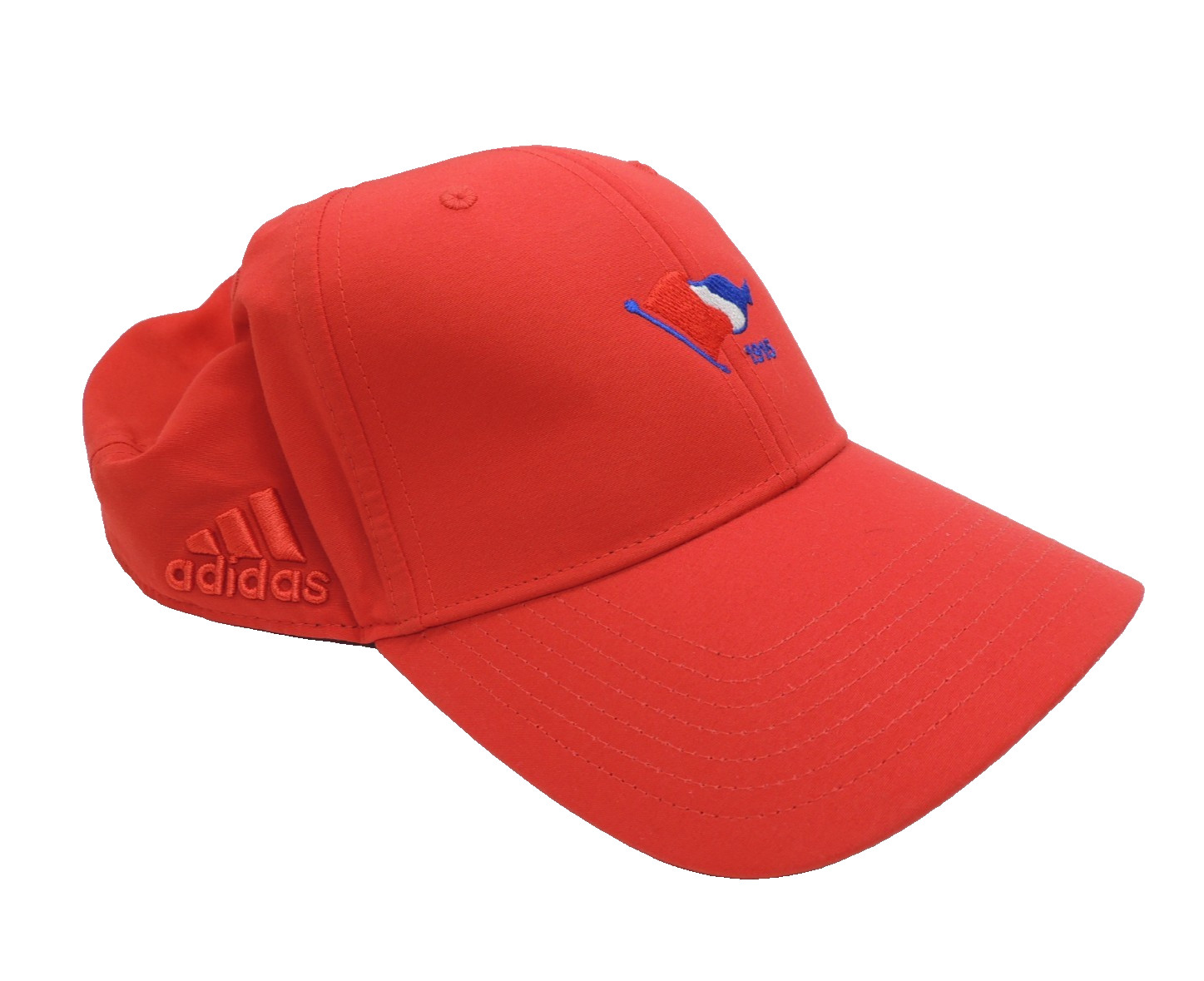Men's Adidas Golf Hat Adjustable Performance Cap Red with Flag NEW