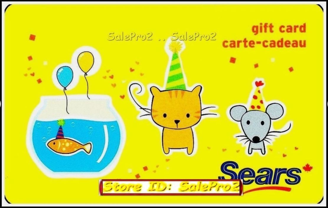 SEARS 2009 CANADA FISH TANK CAT & MOUSE CELEBRATION COLLECTIBLE GIFT CARD