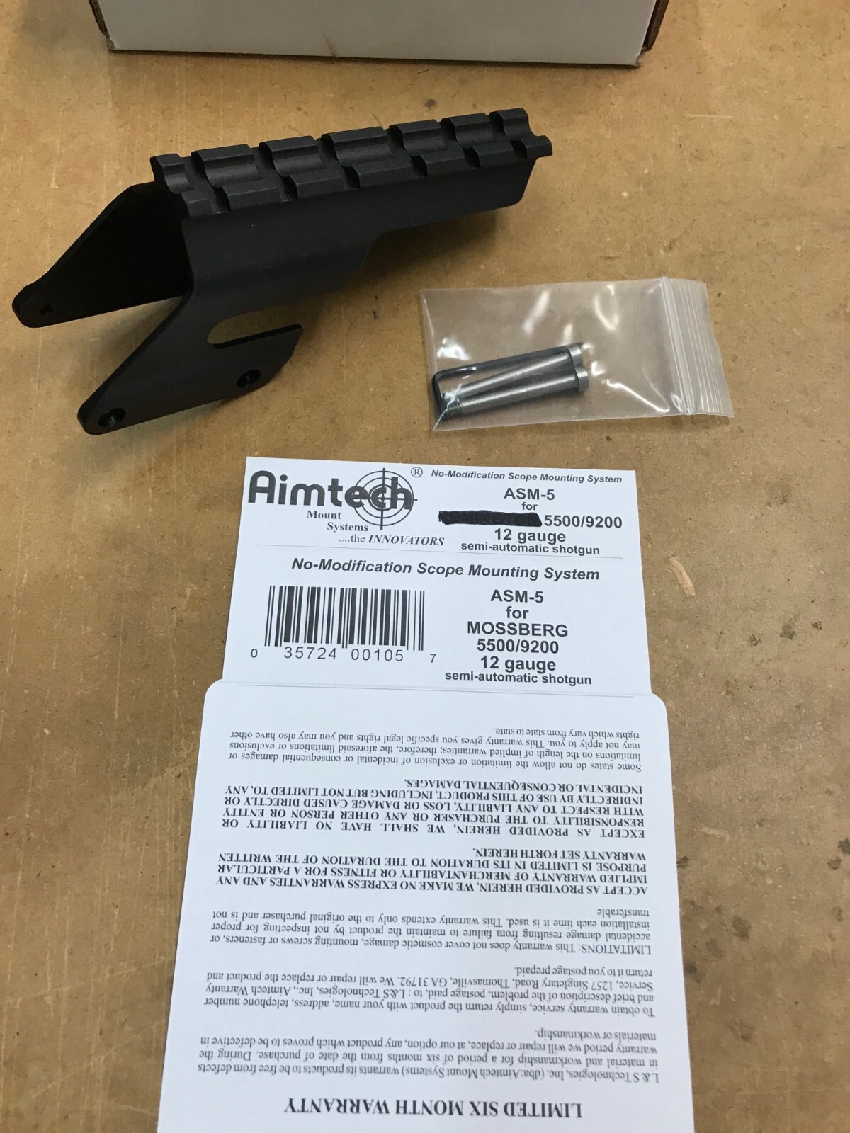 Aimtech ASM-5 Shotgun Saddle Scope Mount for Mossberg 5500 9200 12ga
