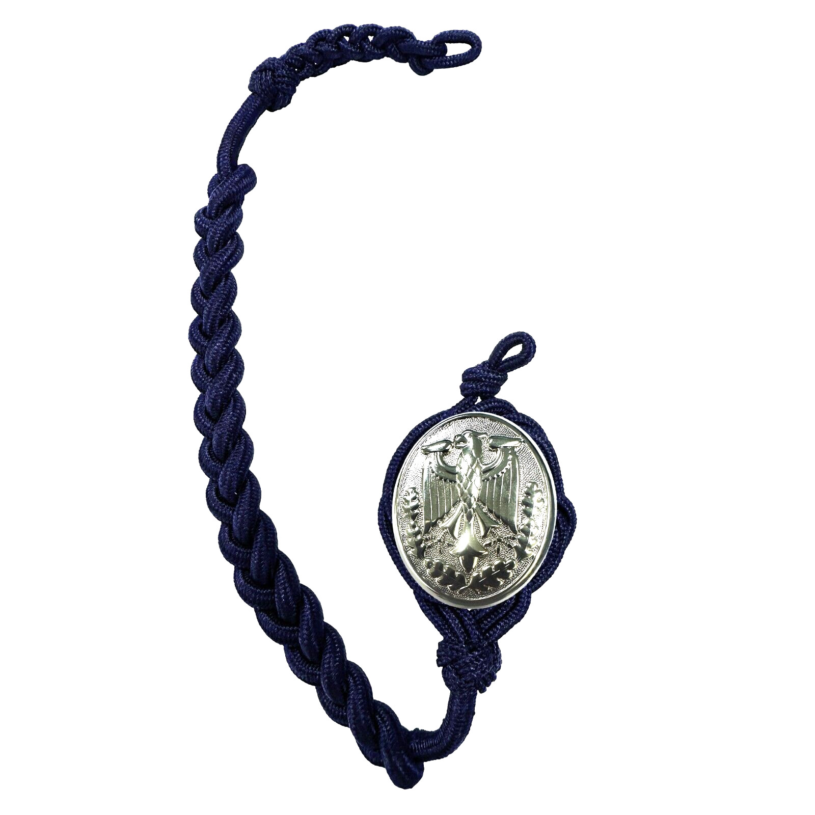 German Schutzenschnur Marksmanship Navy blue Cord with Silver Badge (each)