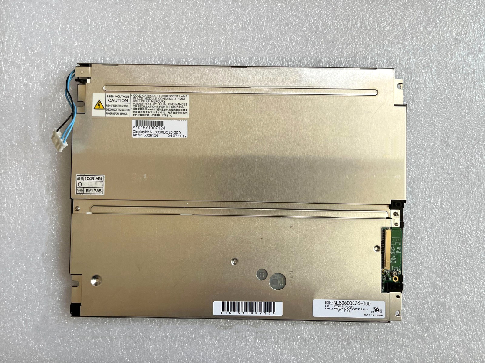 10.4" NL8060BC26-30 NL8060BC26-30C NL8060BC26-30D LCD Display Screen Panel
