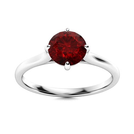 925 Silver Garnet Gemstone Handcrafted Unique Solitaire Ring Jewelry