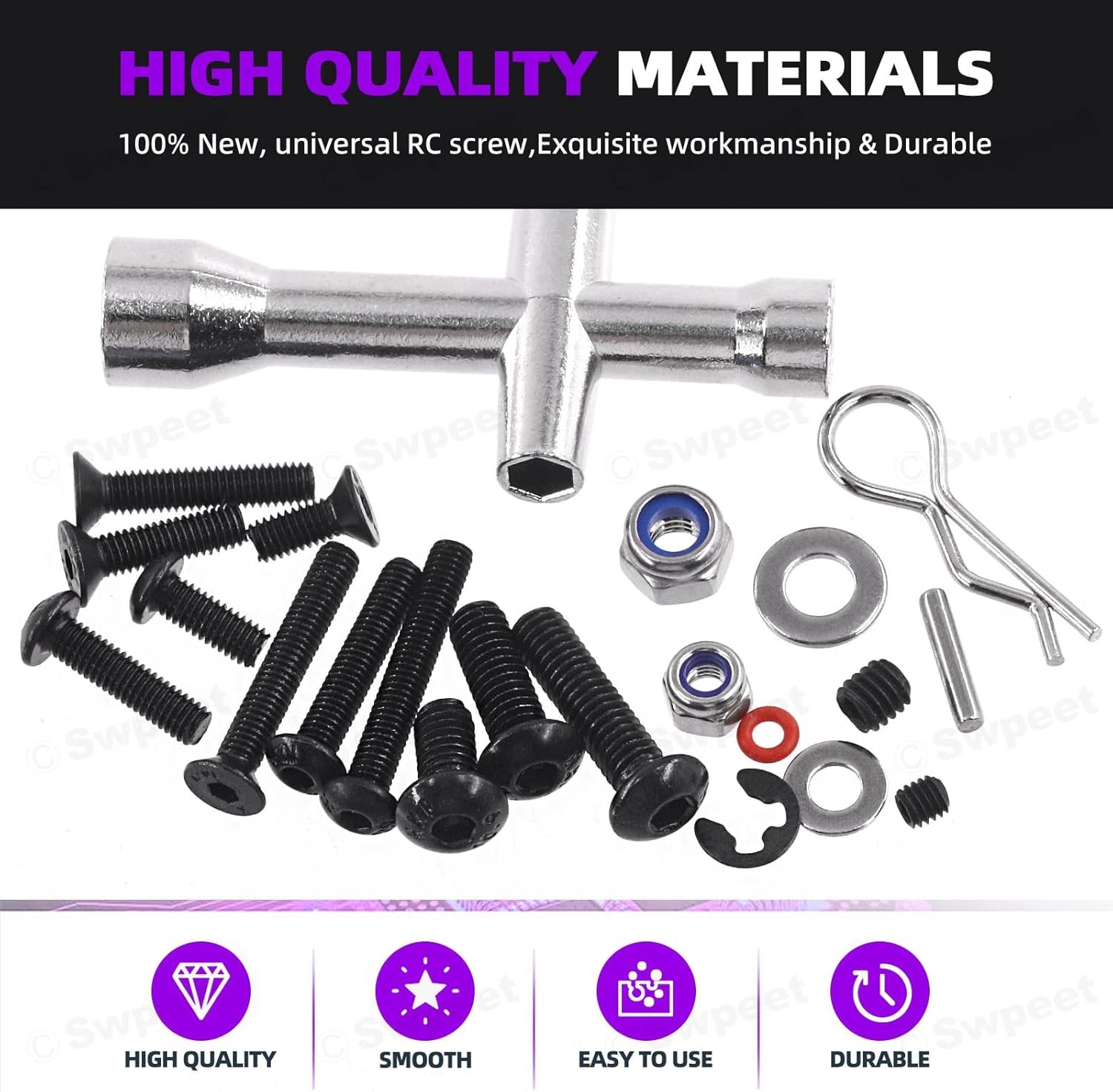 Universal RC Screw Kit 502Pcs Assortment Set RC Screws Hobby Hardware Repair