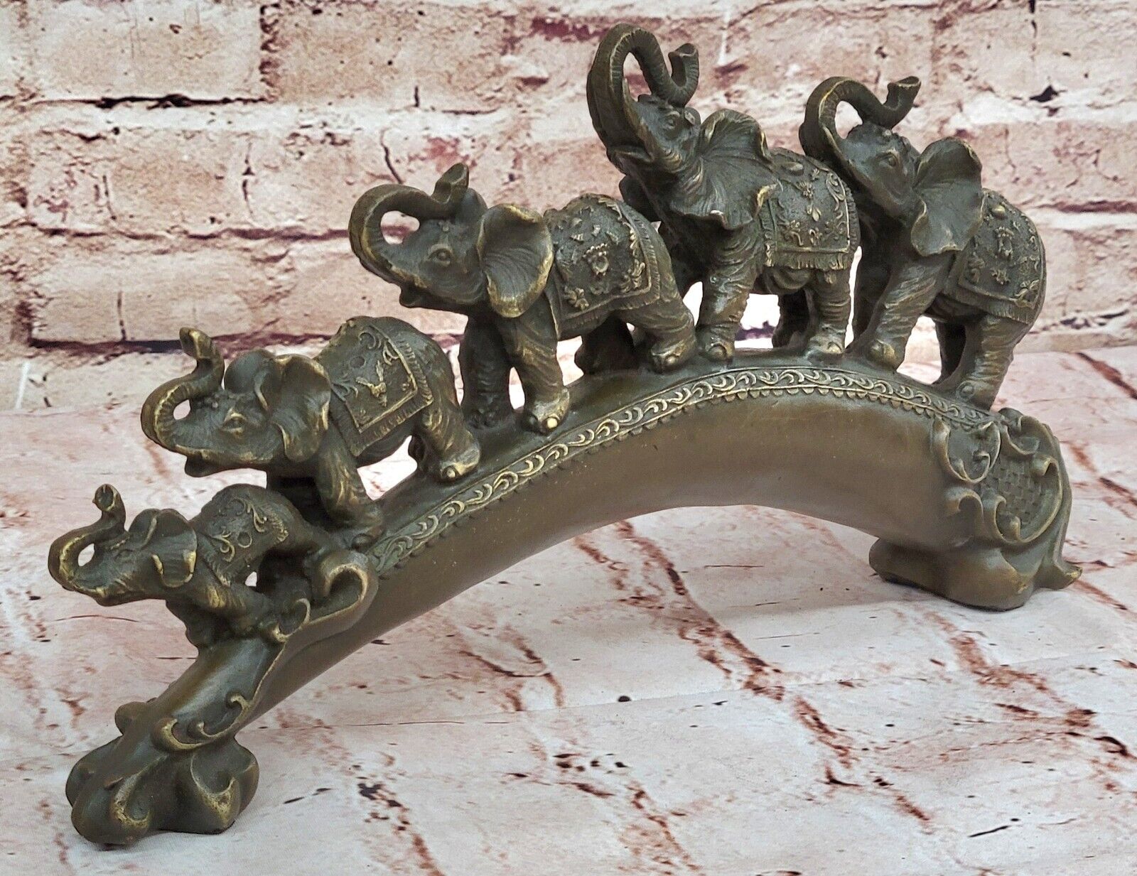 Exquisite Art Deco Elephant Bronze Statue for Home Office Decoration Decor Gift