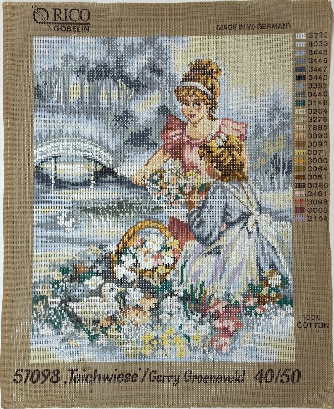 Orico Gobelin Gerry Groeneveld "Teichwiese" Pond Meadow Needlepoint Canvas 57098