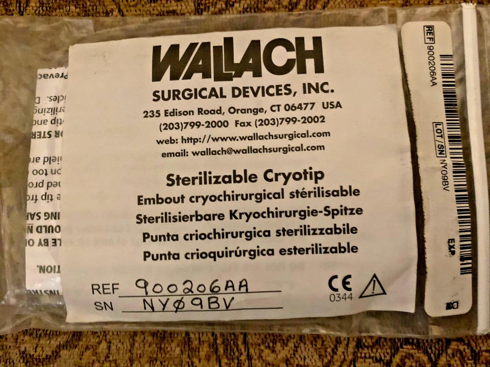 Wallach cryosurgical Tip Ref#900206AA
