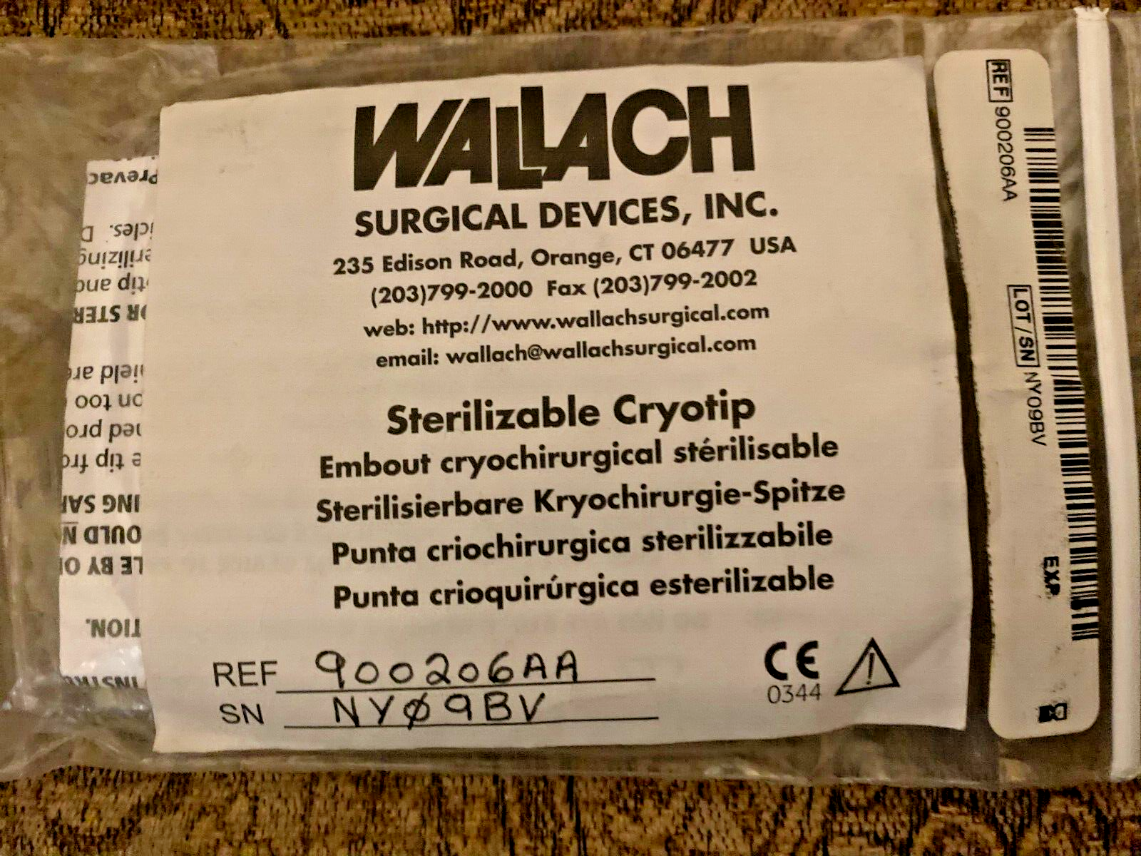 Wallach cryosurgical Tip Ref#900206AA