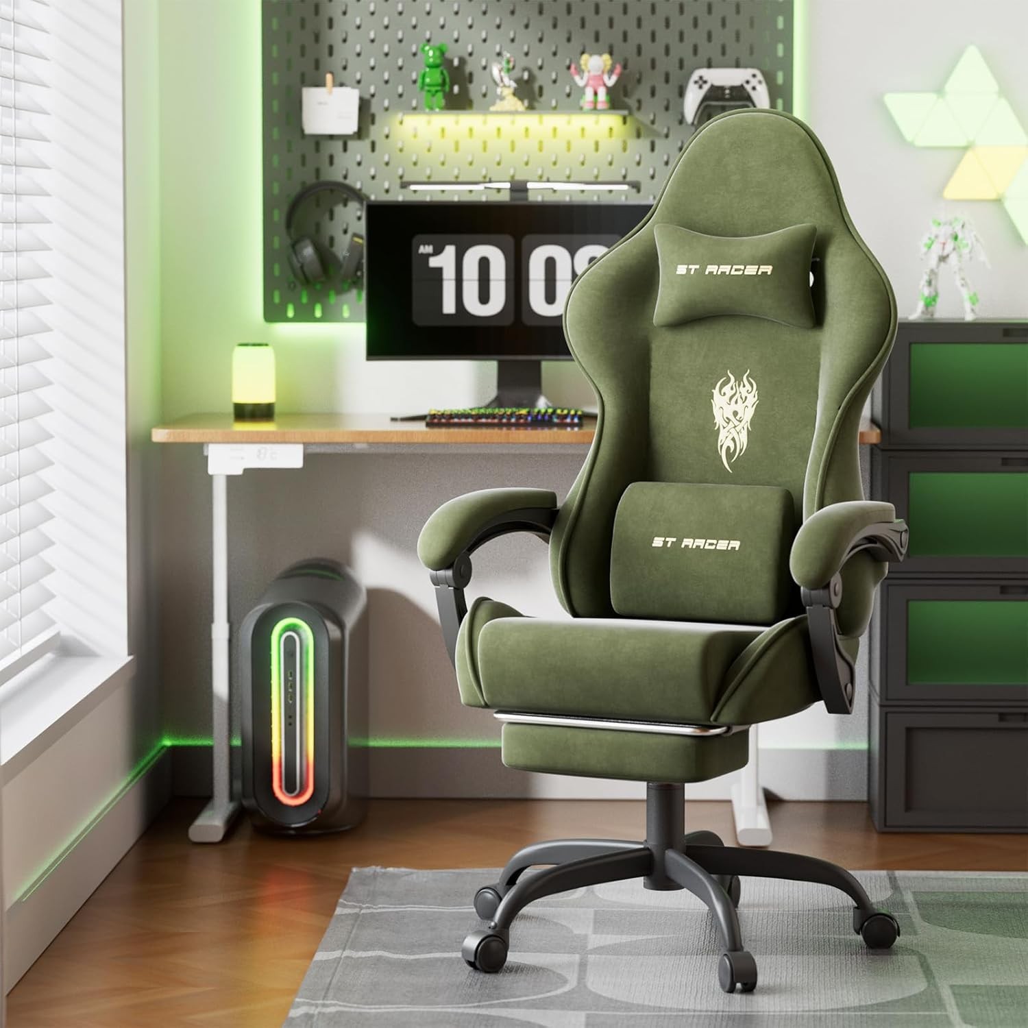Velvet Fabric Gaming Chair High Back Ergonomic Gamer Chair Adult Comfortable