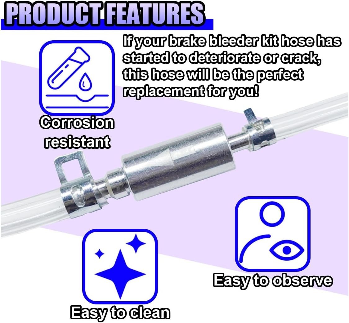 High-Quality Motorcycle Brake Bleeder Kit, 2PCS with One-Way Valve Design
