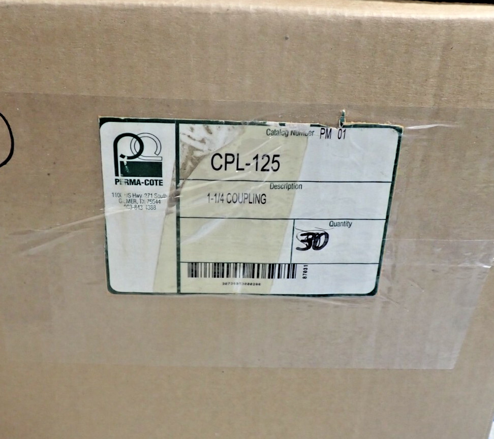 1 New - Perma Cote CPL-125 1-1/4 Threaded Coupling  100 IN STOCK!
