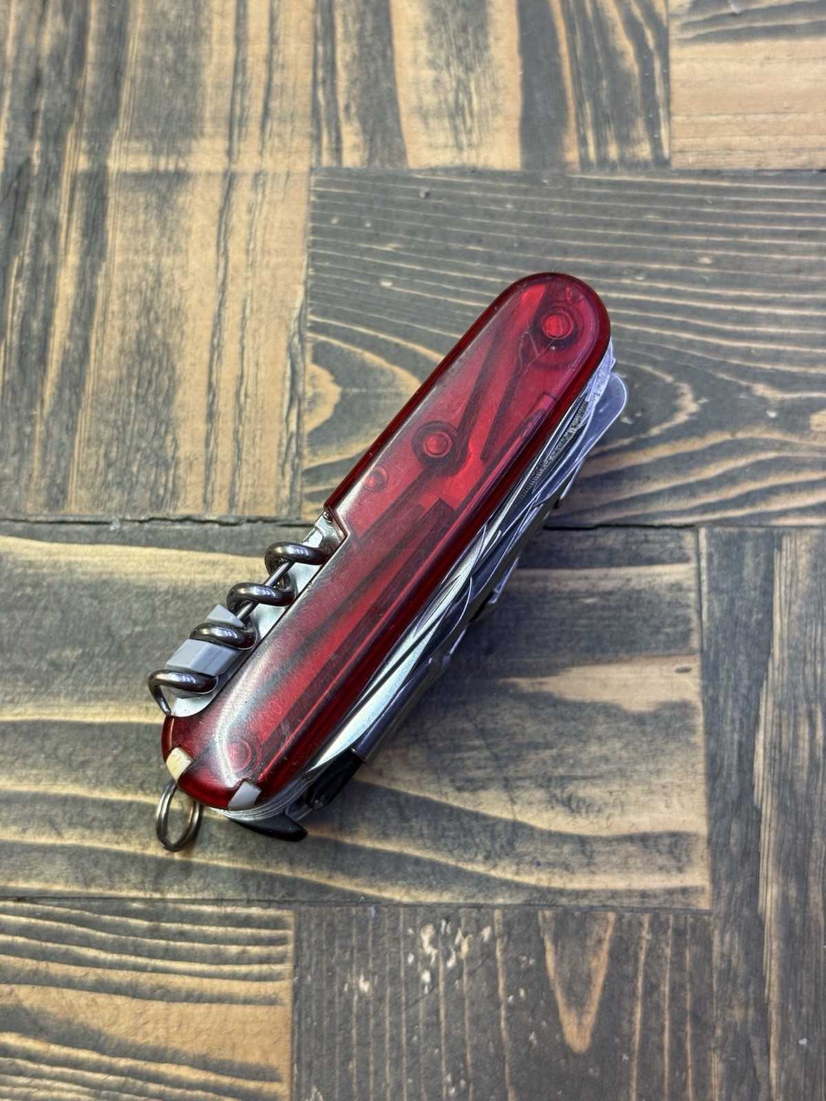 Swisschamp XLT w/ Sheath Used 91mm Ruby Plus Scales All Bits Clean Used