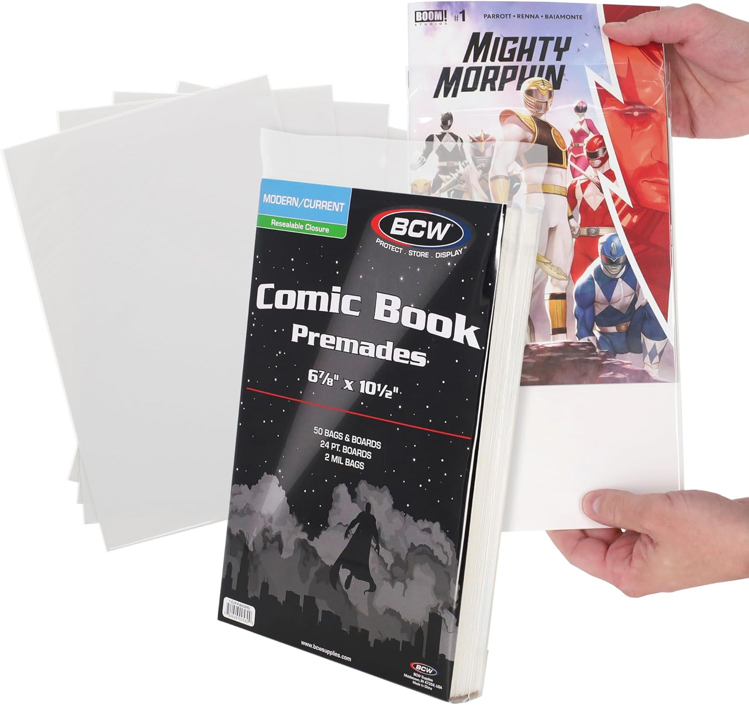 Current Premade Resealable Comic Bags and Boards | Modern Comic Book Sleeves (50