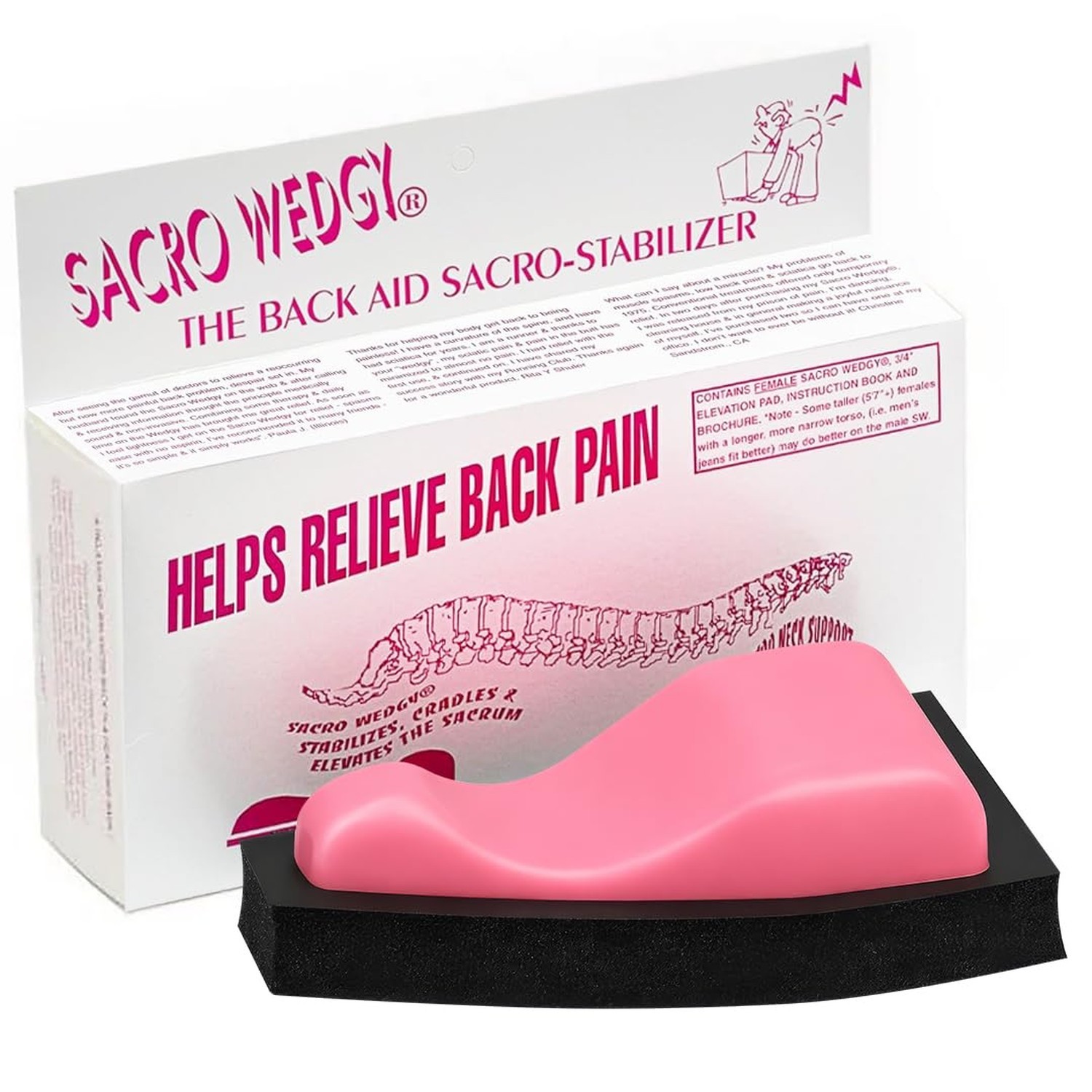 Sacro Wedgy® Female Sacrum Support Wedge – Contoured Sacral Positioni