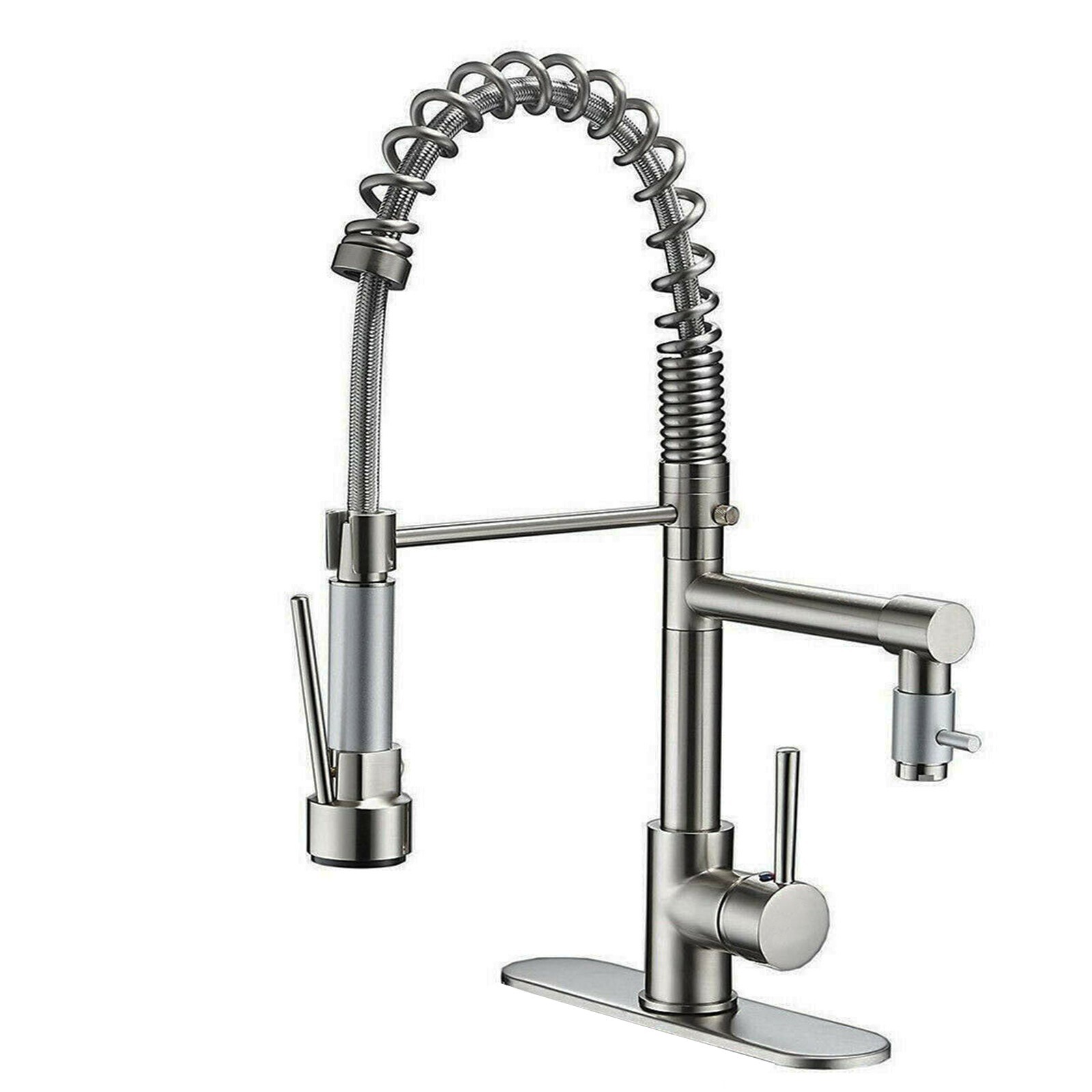 Kitchen Sink Faucet Pull Down Sprayer stainless steel Mixer Tap With 3hole Cover