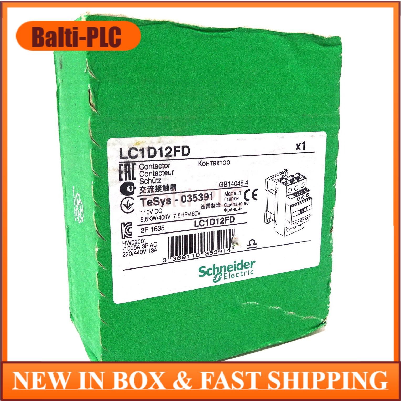 NEW Contactor LC1D12FD Schneider 5.5kW 110VDC 035391 LC1-D12FD US Free TAX