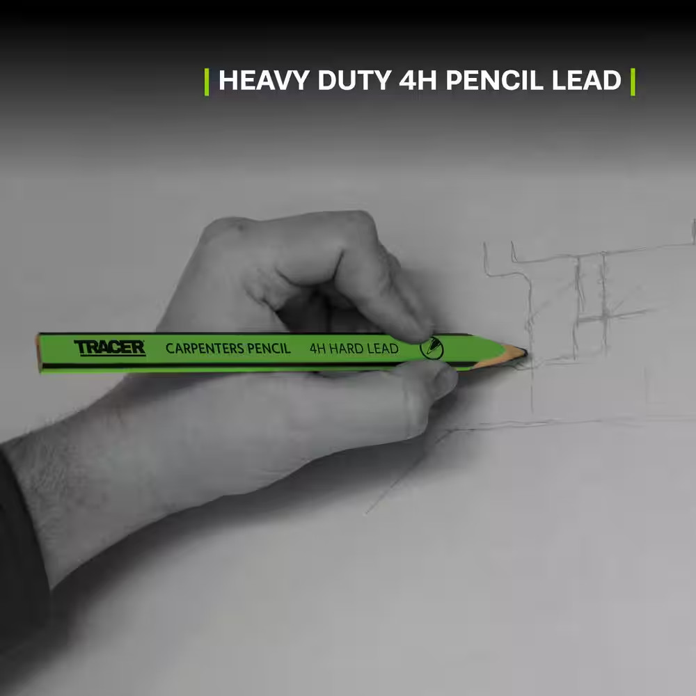 4H Carpenters Pencils (12-Piece) with Sharpener