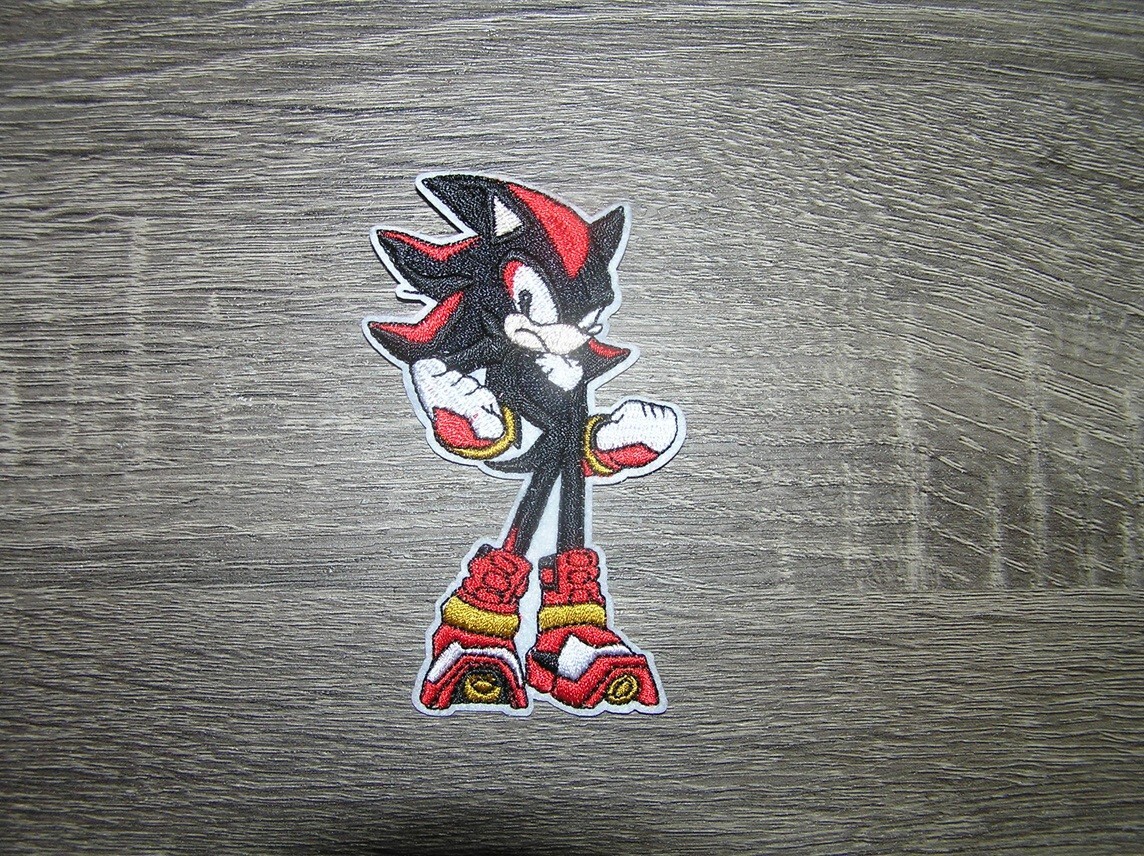 Shadow the Hedgehog Sonic Game Embroidered Iron On Patch 2.25" x 4"