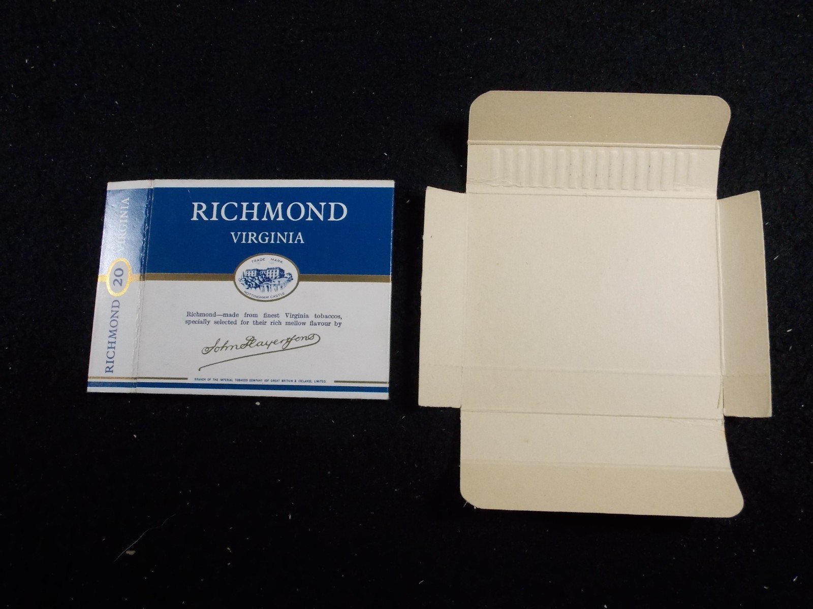 Vintage Players Richmond Empty Cigarette Packet Box