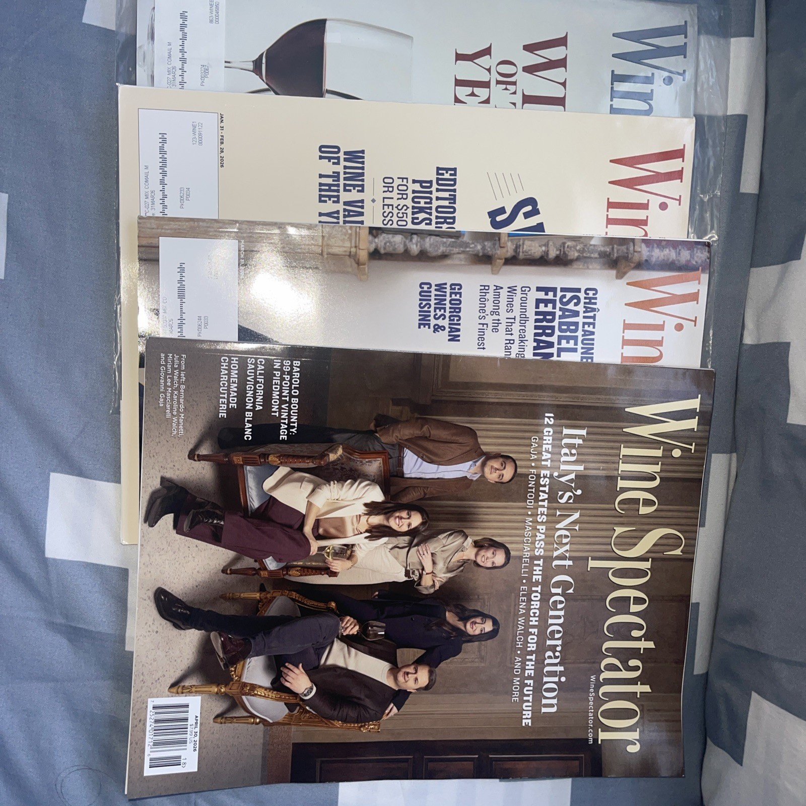 2026 Wine Spectator Magazine - Lot of 4 (Jan, Feb, Mar, April)
