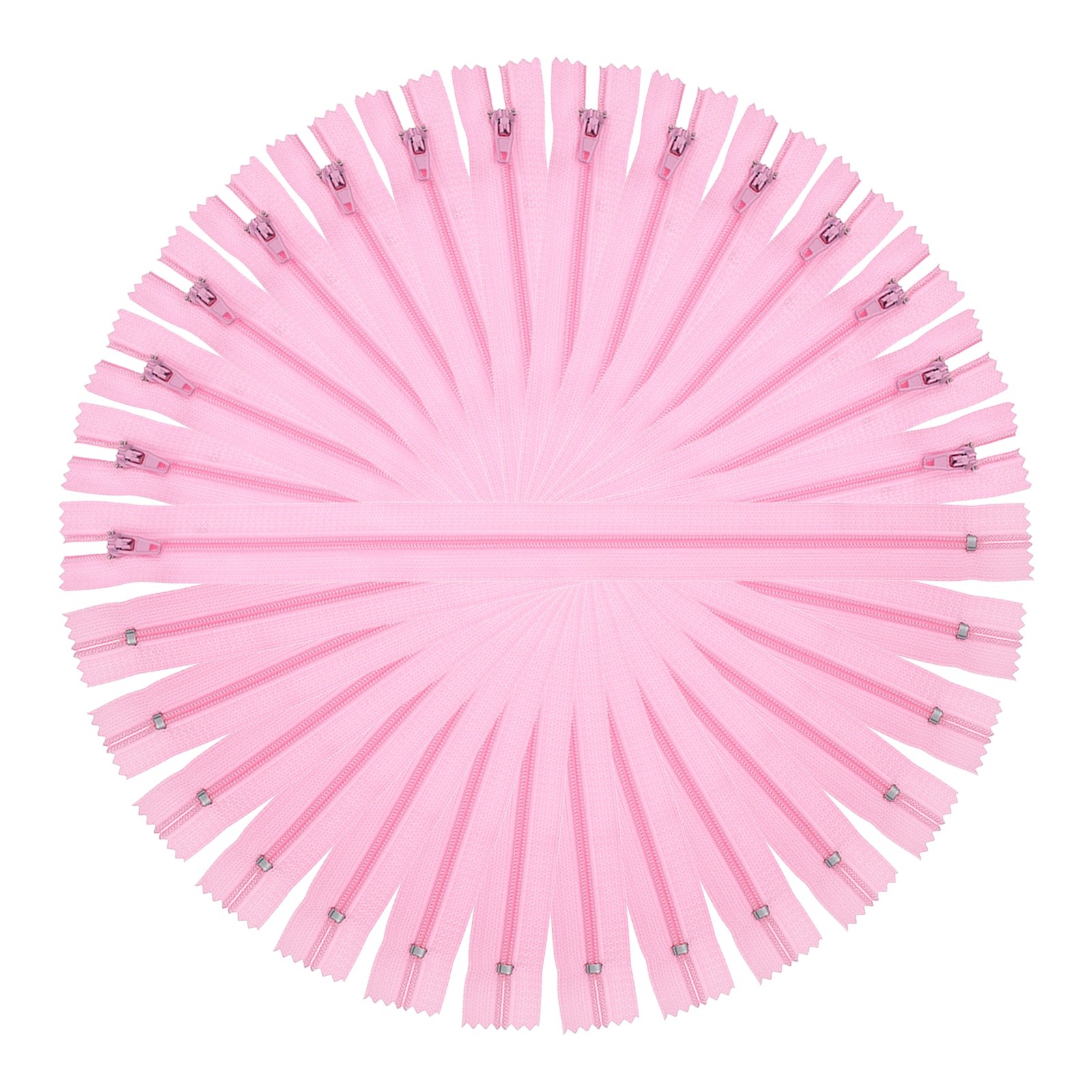 13 Inch Nylon Coil Zippers, #3 Pink Sewing Zippers,Pack of 15