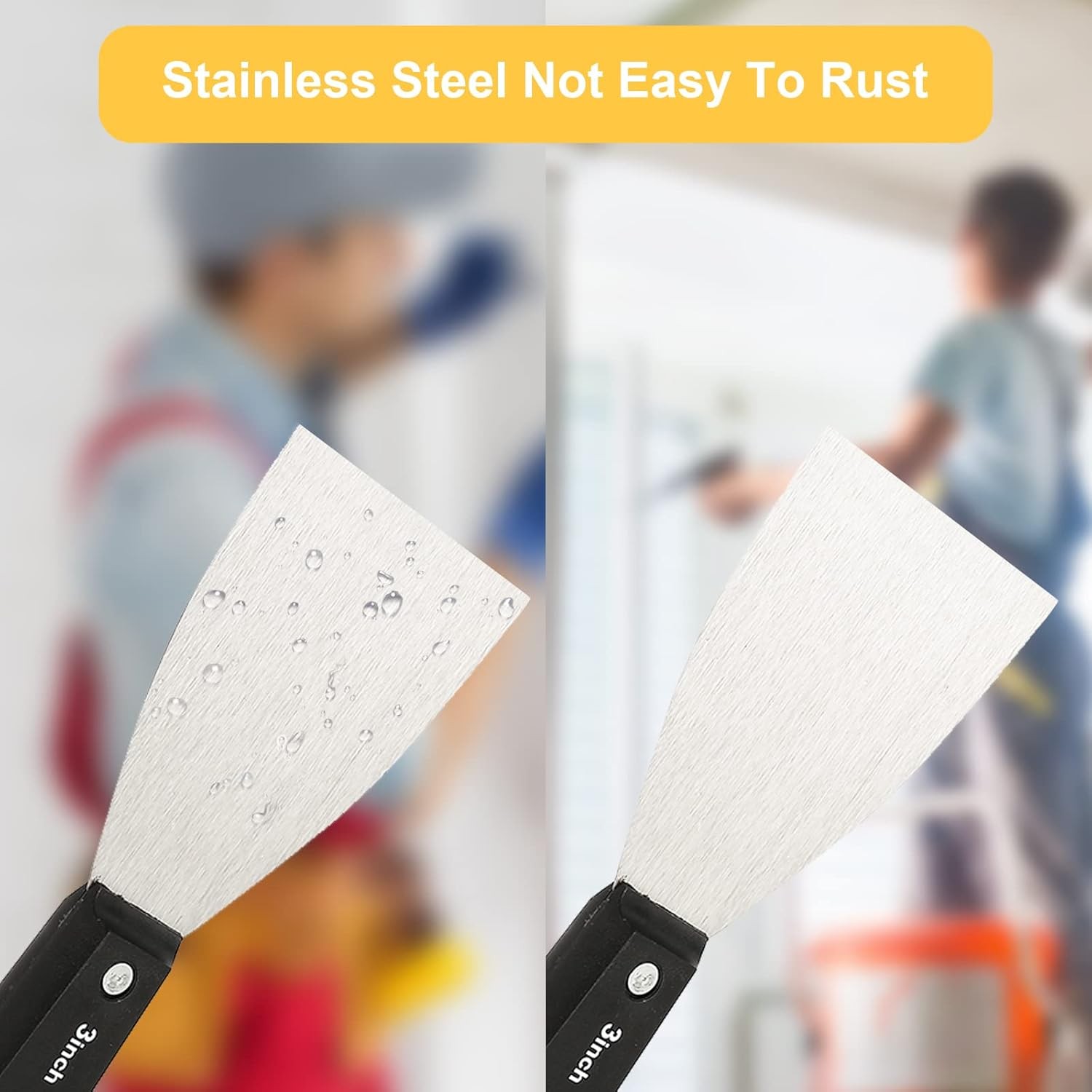 7 PCS Drywall Tools,Putty Knife Scraper Tool,Stainless Steel Paint Scraper Spack