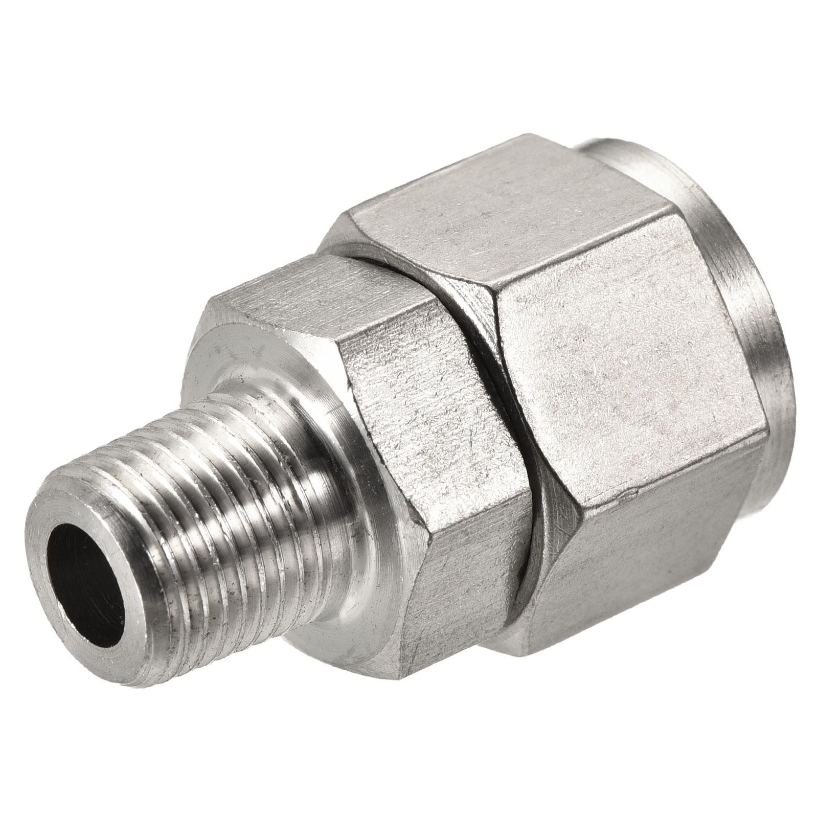 Compression Tube Fitting Stainless Steel 1/8PT Male Thread x 10mm OD Tube