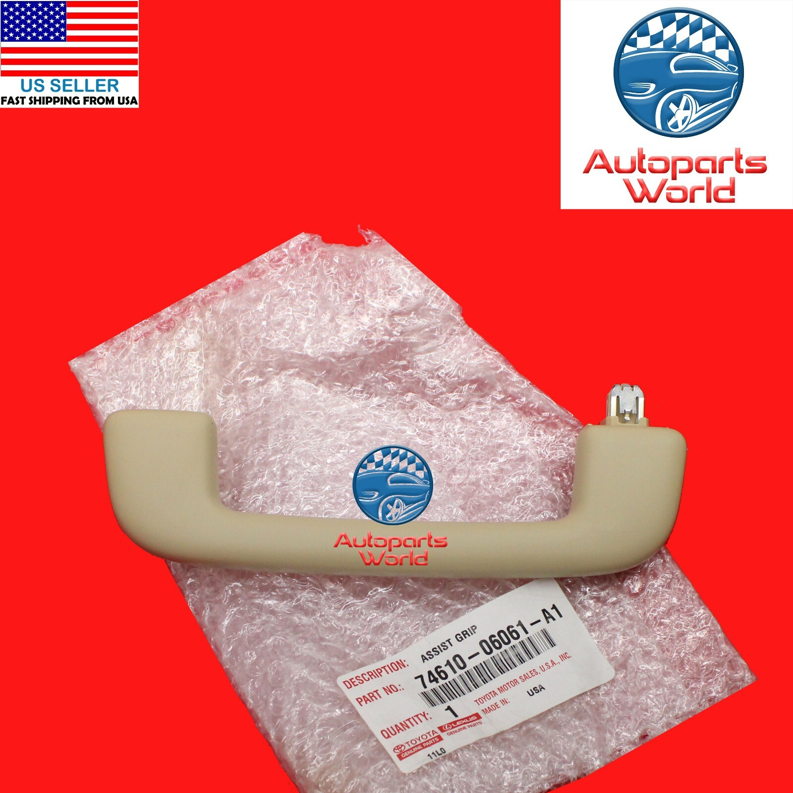 GENUINE OEM TOYOTA AVALON CAMRY FLAXEN FRONT INTERIOR GRAB HANDLE 74610-06061-A1
