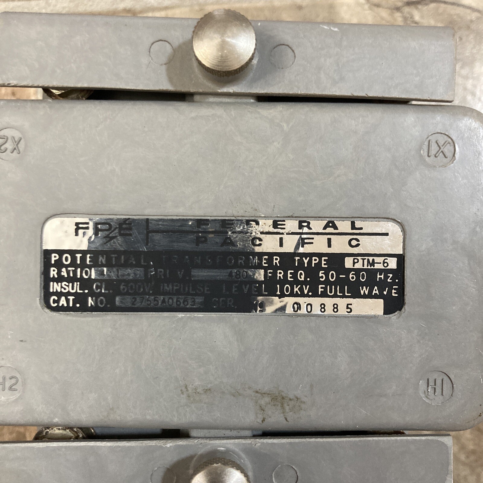 FEDERAL PACIFIC 2755A0663 Transformer Box 68