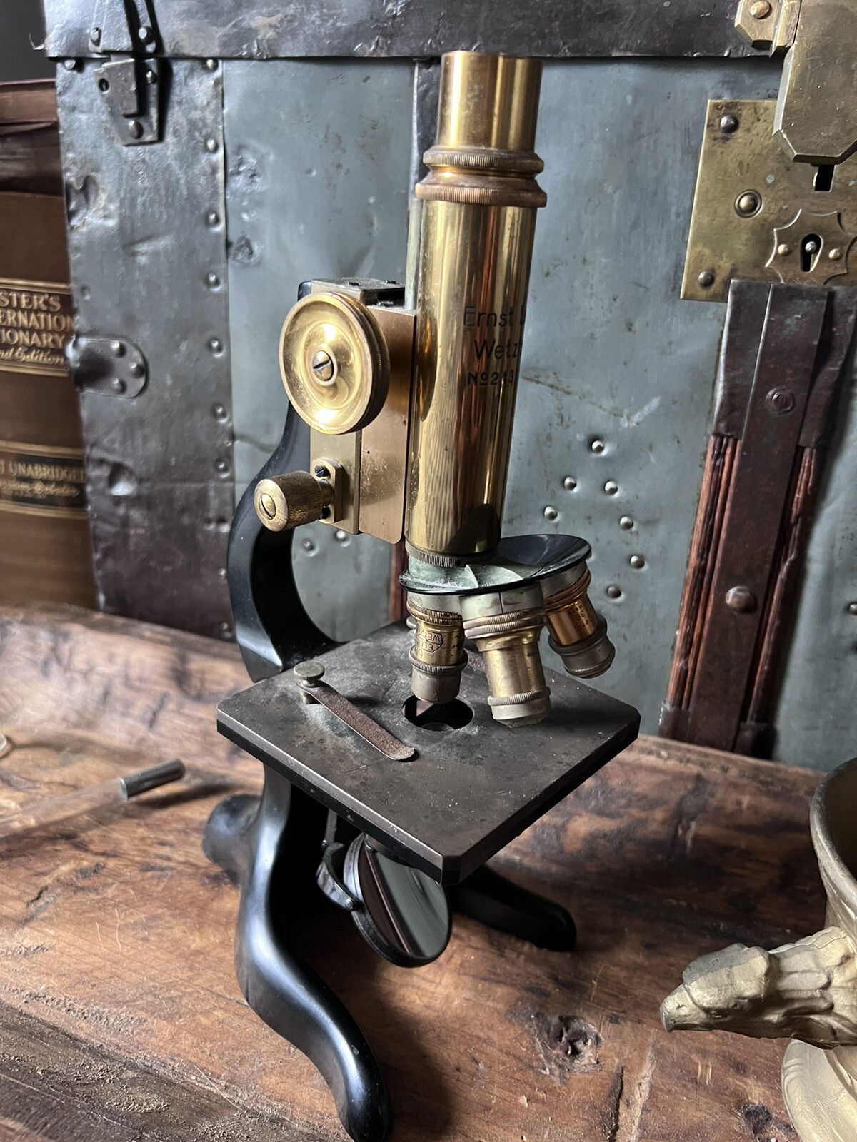 Antique Ernst Leitz Wetzlar Compound Microscope 213138