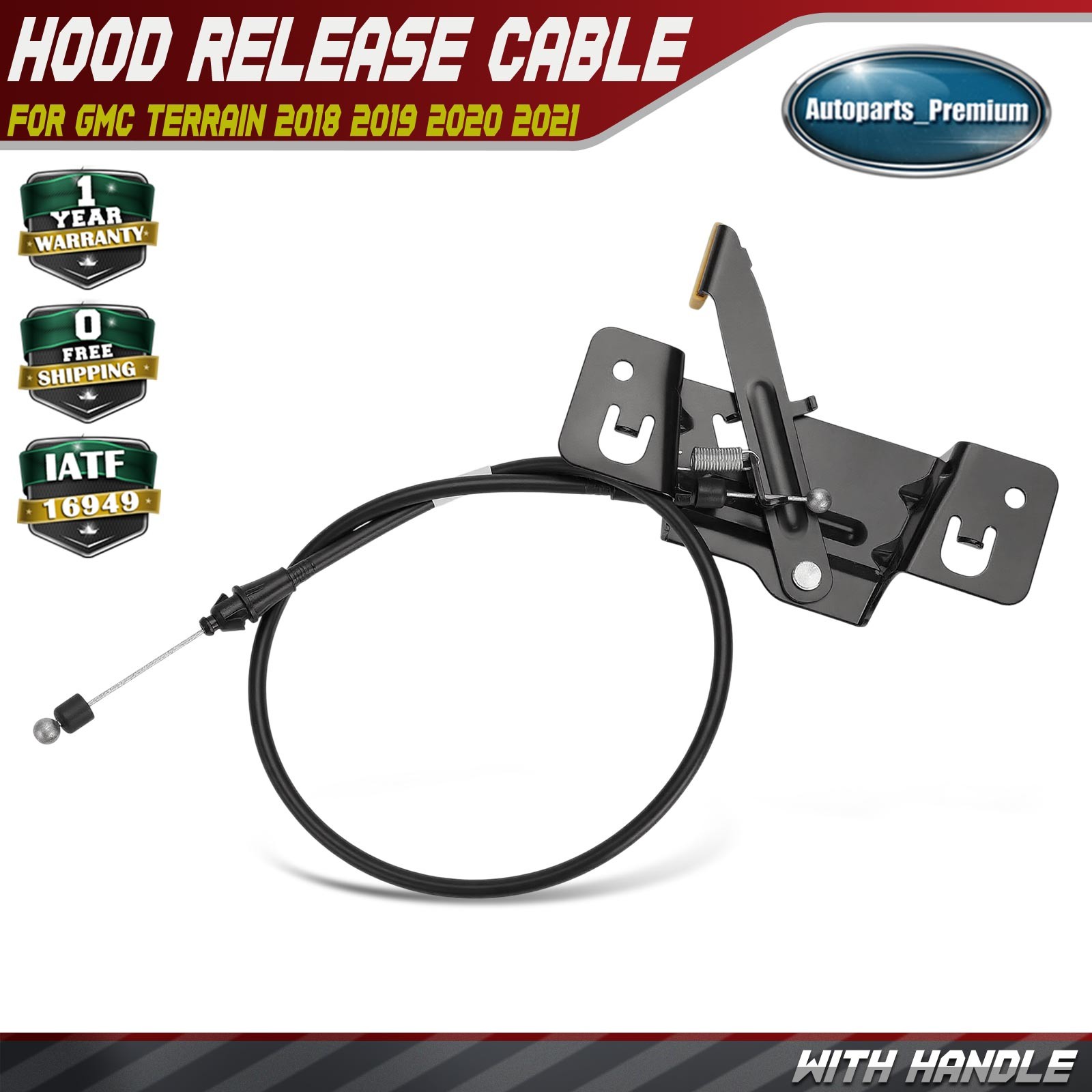 Hood Release Cable with Handle for GMC Terrain 2018 2019 2020 2021 23.39 inch