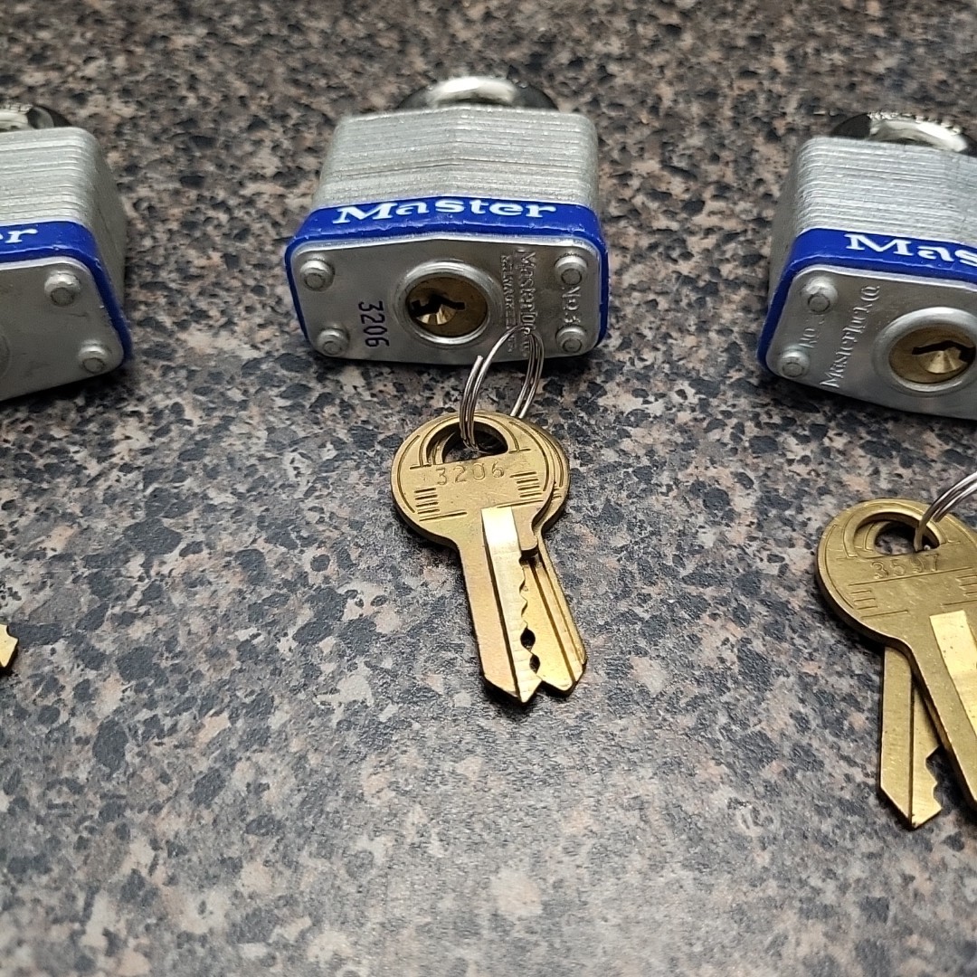 3 Master Lock No.3 Padlocks Keyed DIFFERENT
