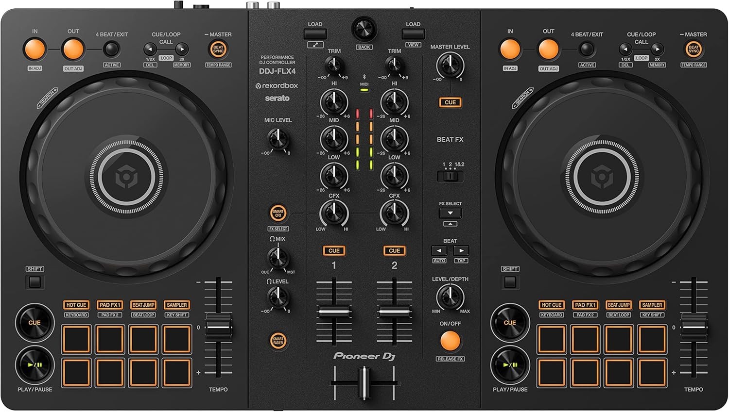 2-Channel DDJ- Controller - Mix Your Tracks with Professional Ease in Graphite