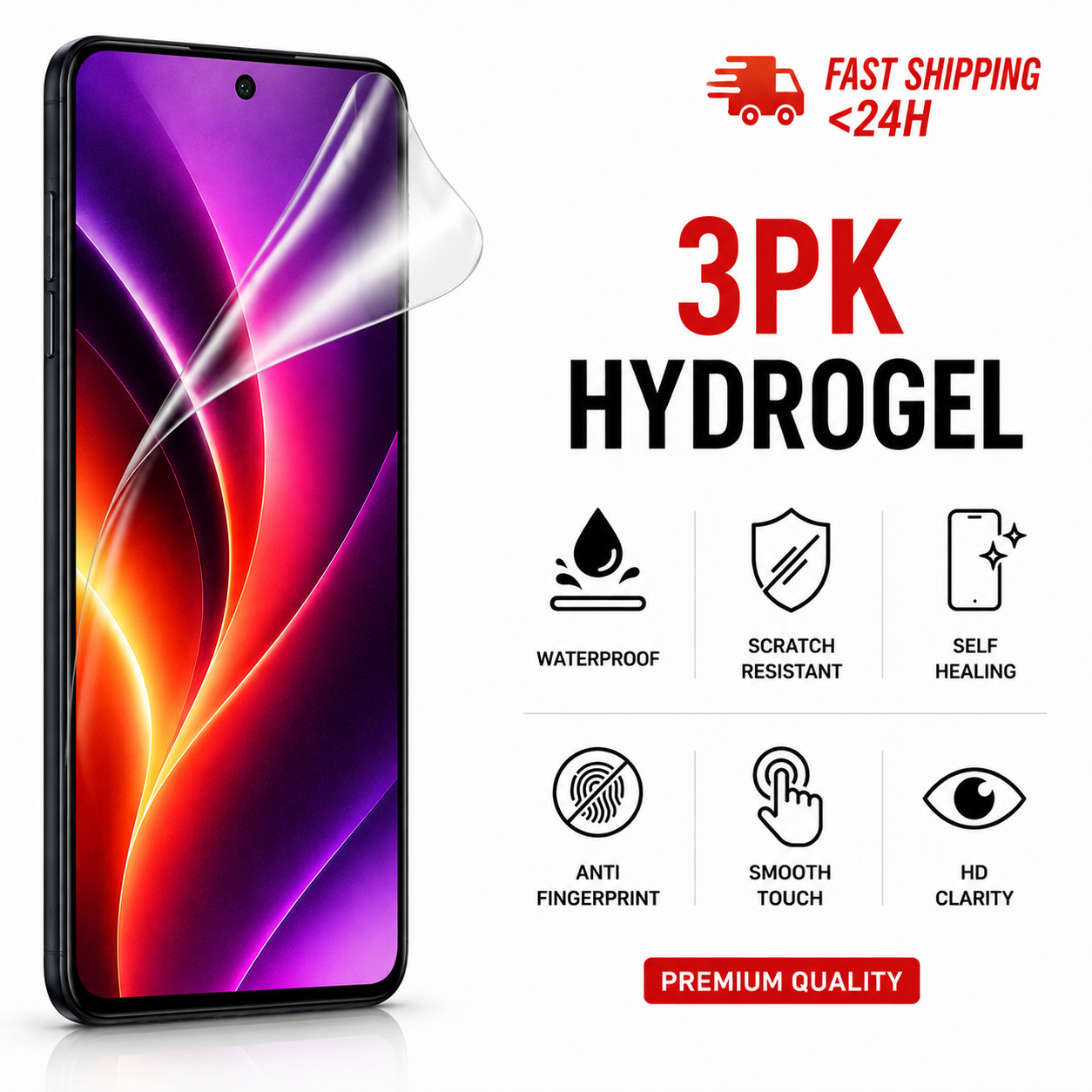 3PK Hydrogel Film Screen Protector For OnePlus 15 13 12 11 10 9 8 7 R T Pro 5G