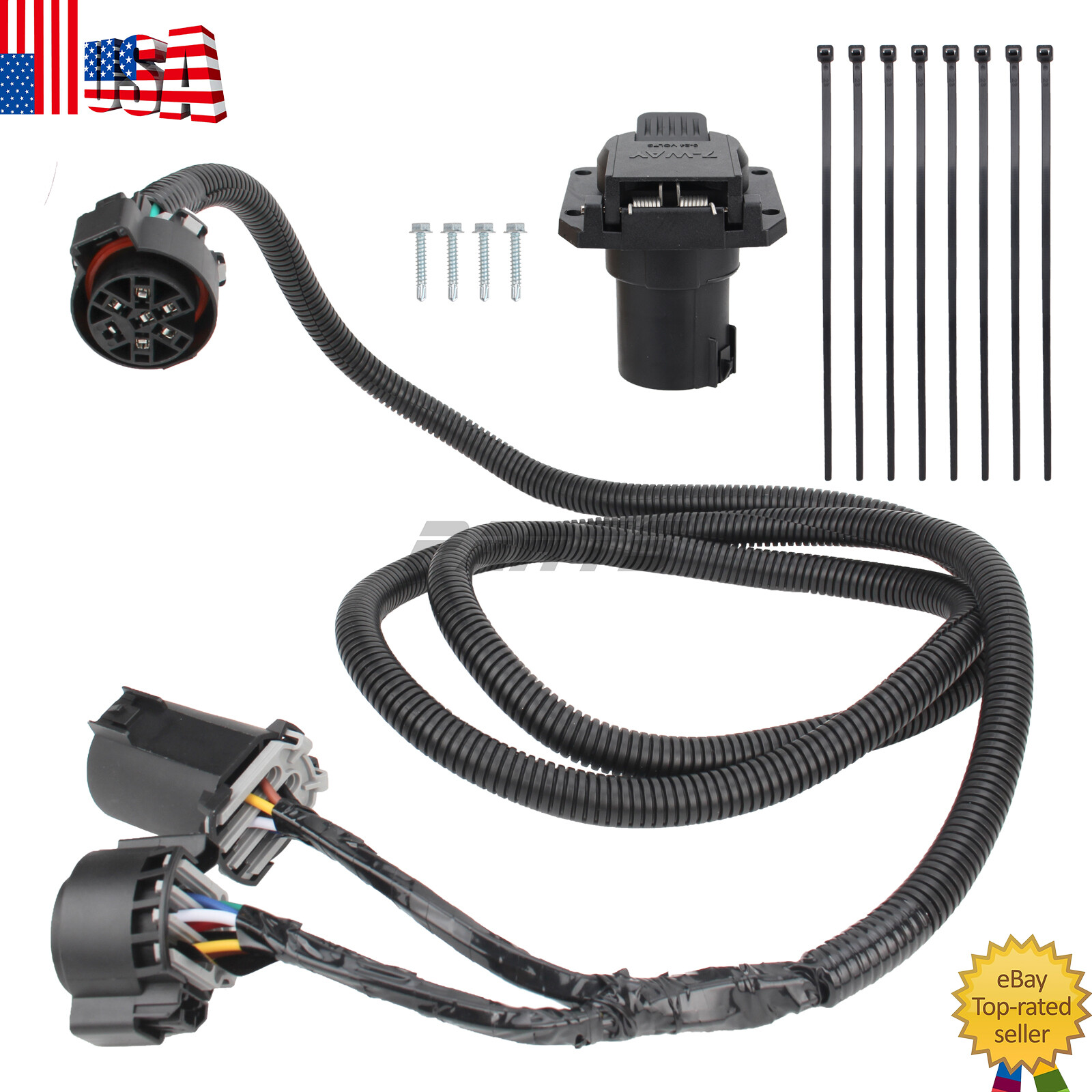 7 Way RV Wiring Plug Harness Extension for Dodge for Ram 1500 2500 3500