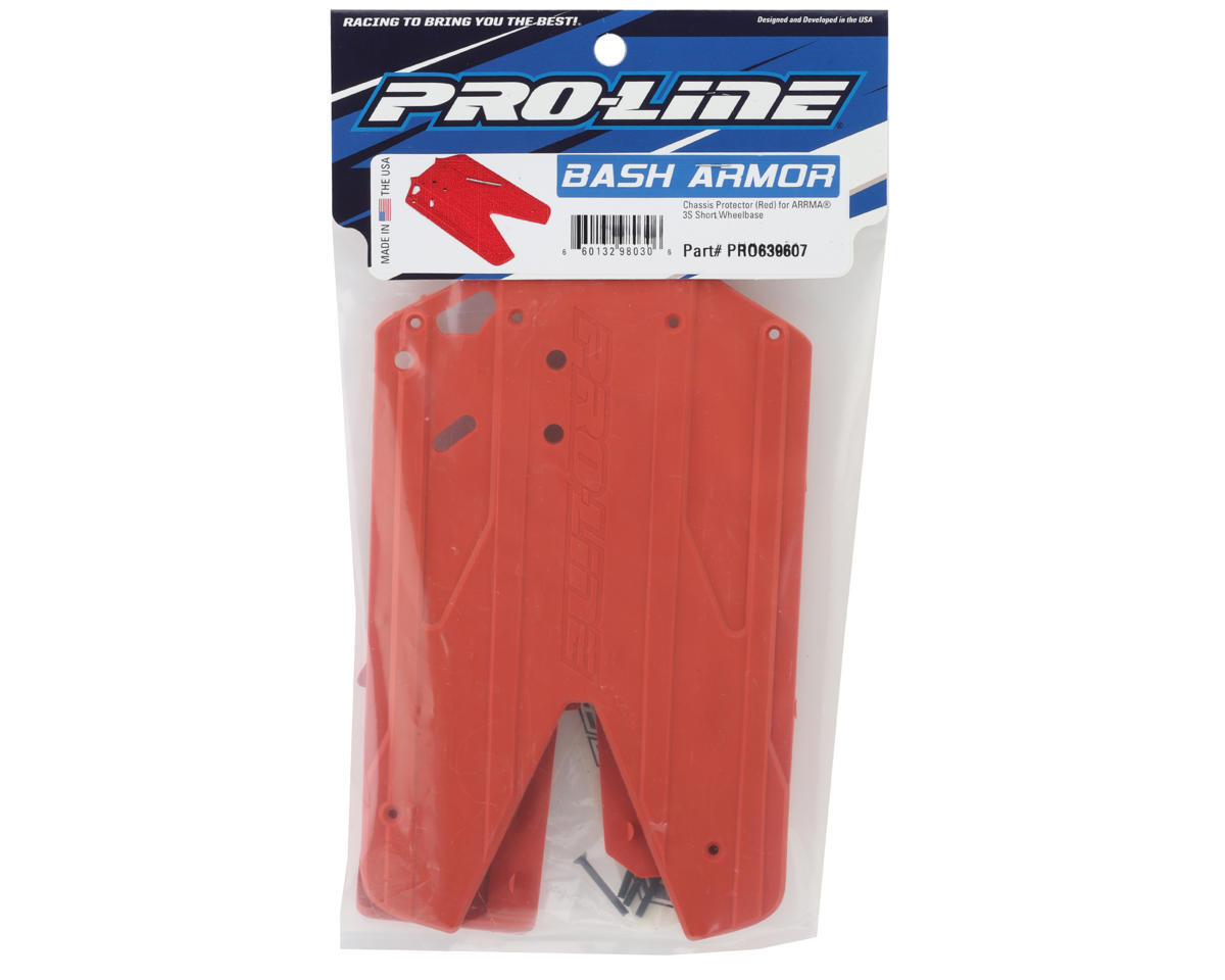 Pro-Line ARRMA 3S Bash Armor Chassis Protector (Red) (Short WB) [PRO6396-07]